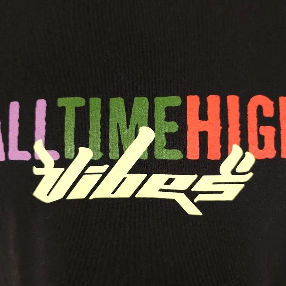VIBE Vibes All Time High T Shirt Mens Small Black Cannabis Rolling Papers Tee Size US S / EU 44-46 / 1 - 3 Thumbnail