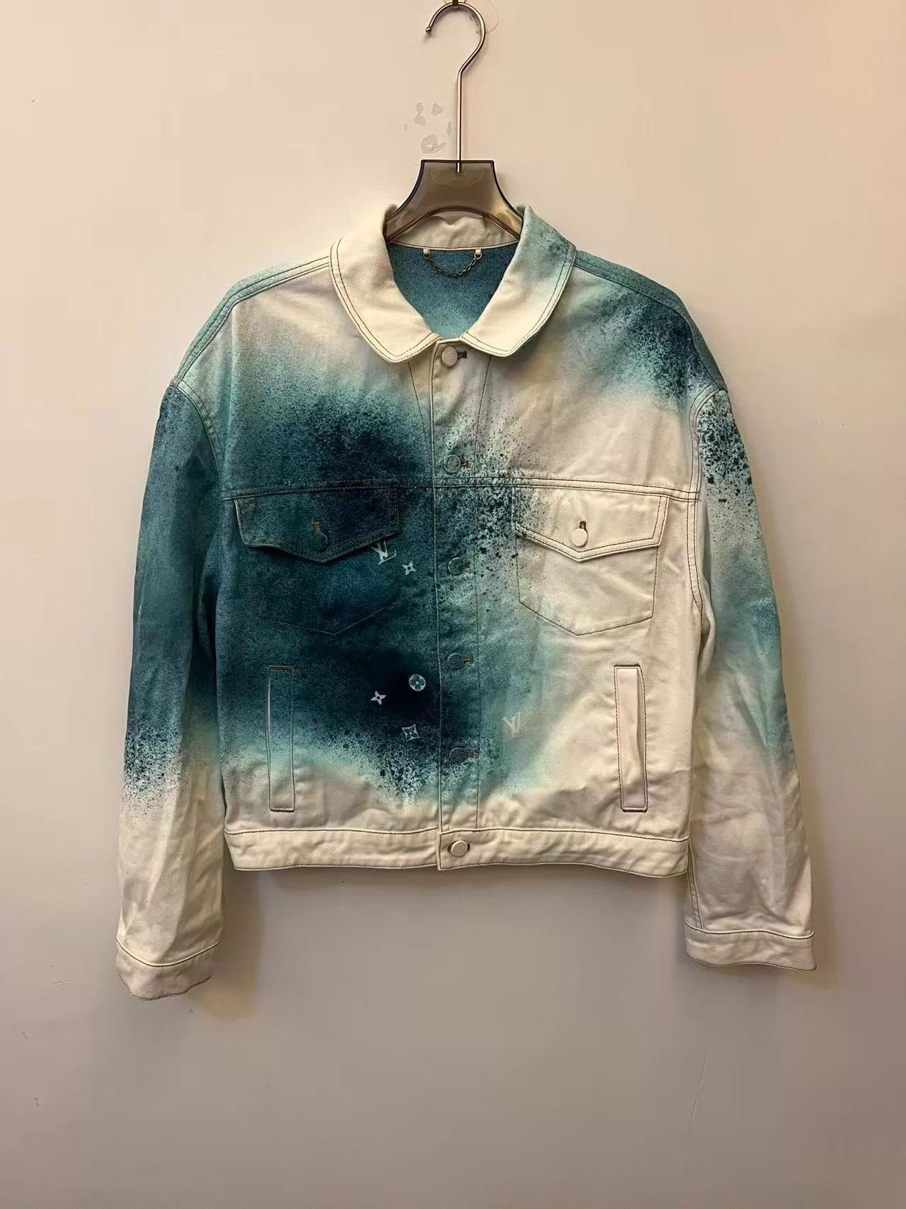 Louis Vuitton LOUIS VUITTON SS23 Painted Denim Jacket Men's White 52 Size US L / EU 52-54 / 3 - 1 Thumbnail