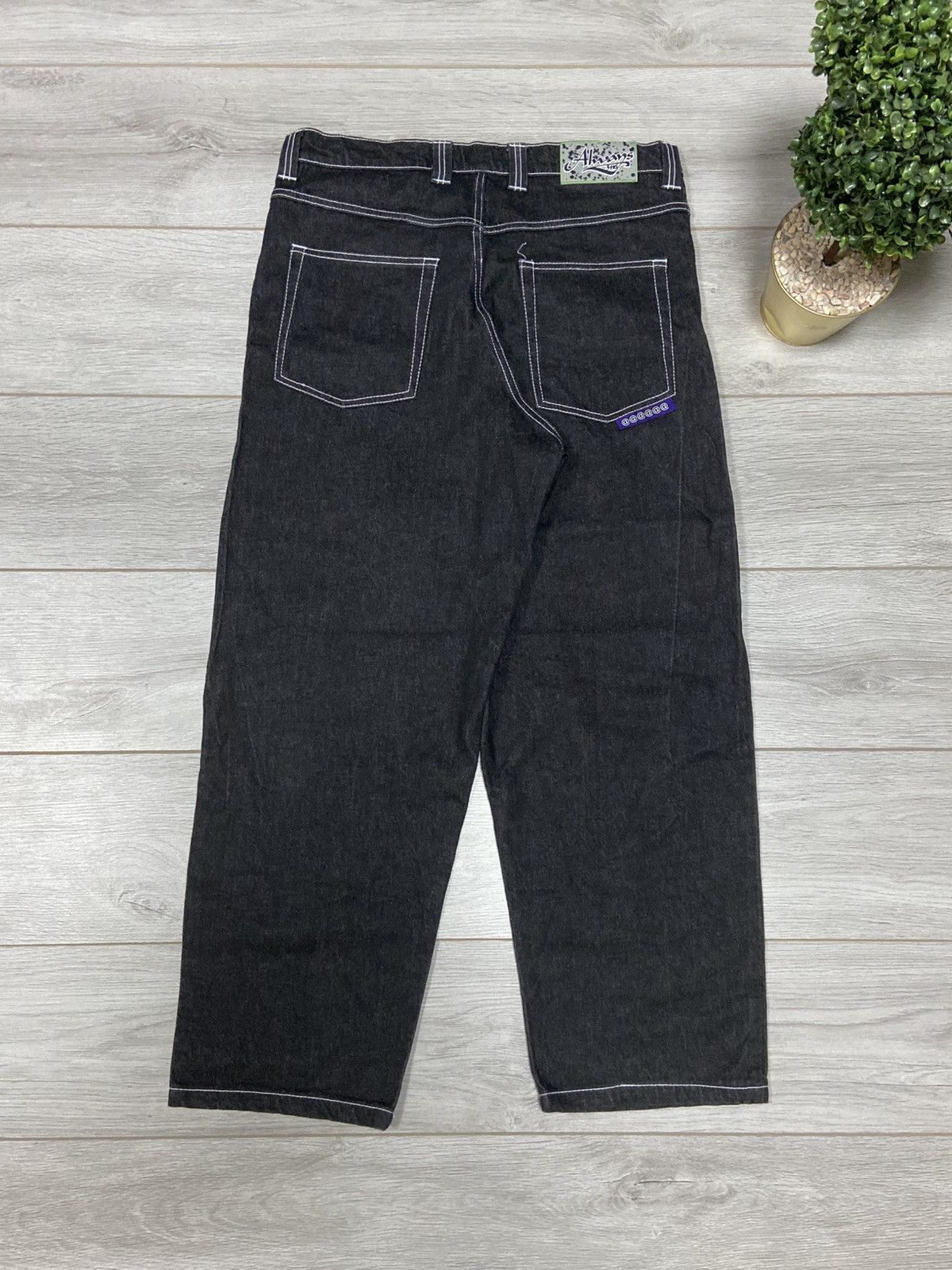 always do what you should do Adwysd washed black denim jeans rap pant Size US 34 / EU 50 - 5 Thumbnail