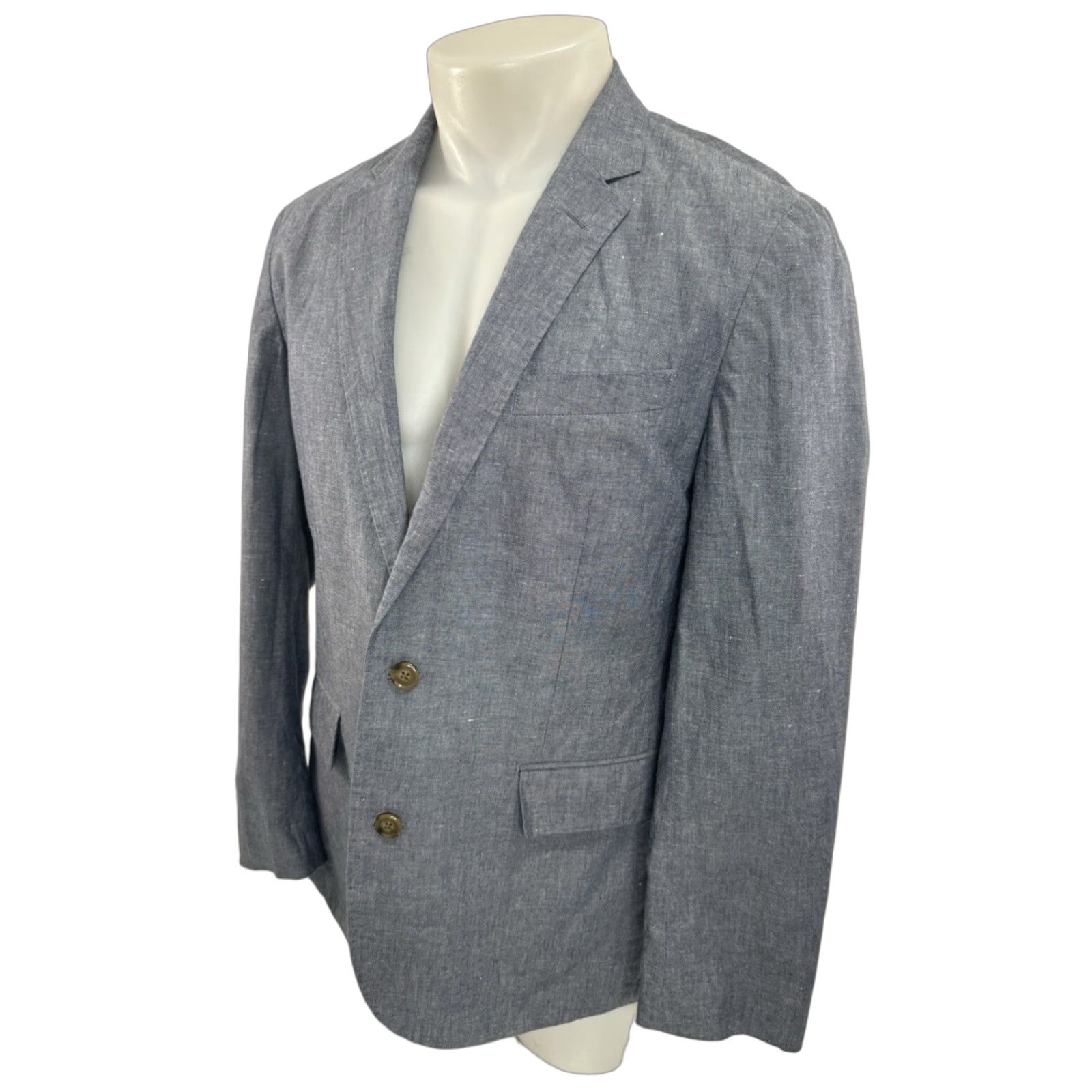J.Crew J. Crew Blazer LINEN BLEND Ludlow Unstructured Mens 38 SHORT Jacket Grayish Blue Size US 38 / EU 54 - 1 Thumbnail