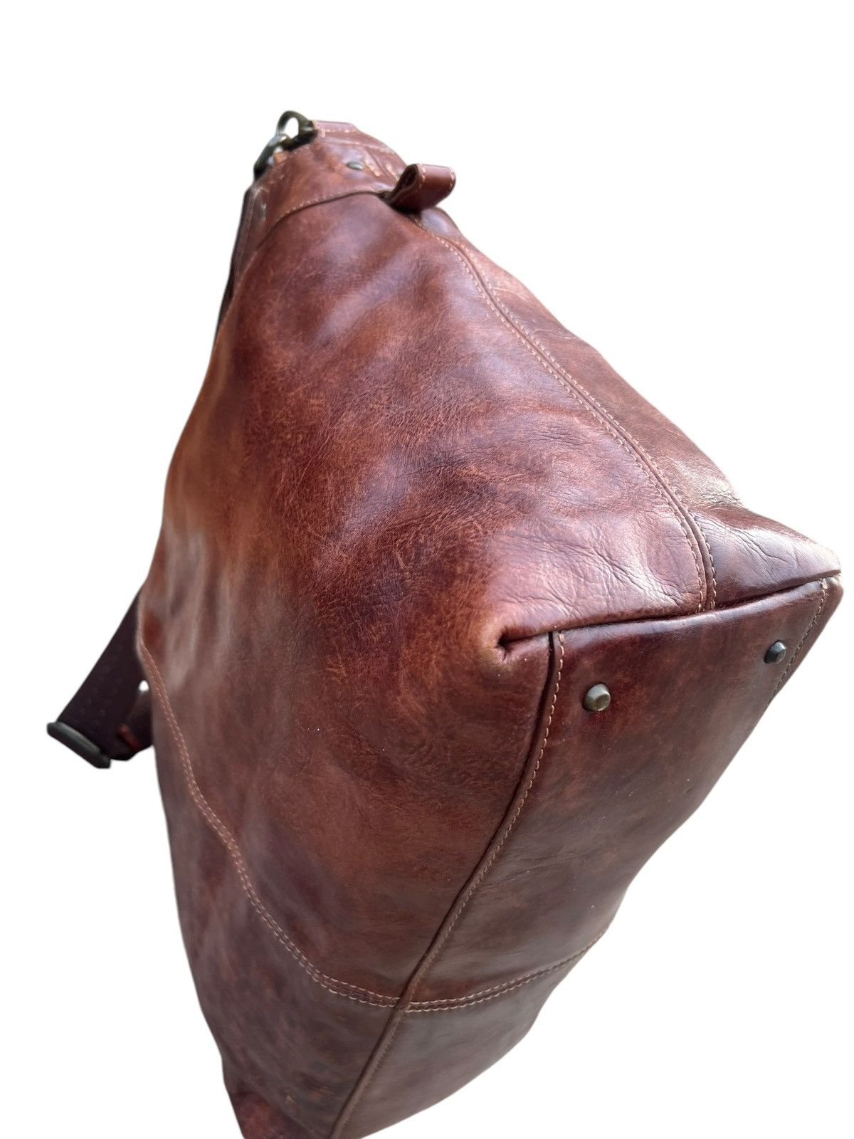 Leather Vintage Aniary Japan Distress Patina Leather 2 Way Bag Size ONE SIZE - 14 Thumbnail