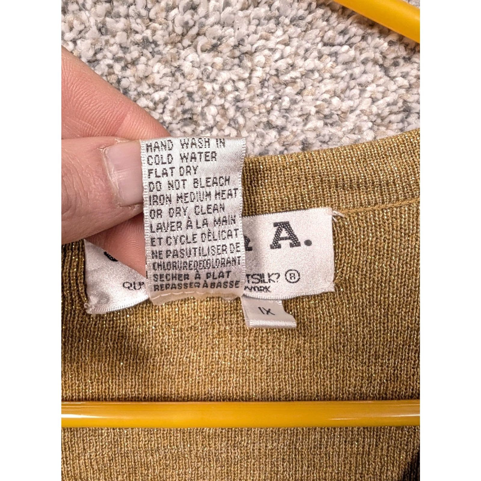 Vintage Joseph A Sweater Women 1X Gold Silk Lurex Office Chic Party New Years Holiday Timeless Christmas Classic Retro Womens Size XL / US 12-14 / IT 48-50 - 6 Thumbnail
