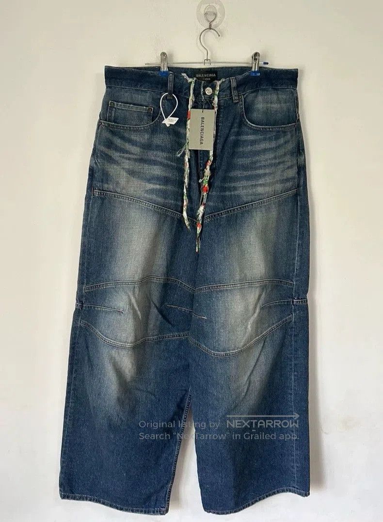 Balenciaga Balenciaga Blue Denim Wide-Leg Jeans. Size US 26 / EU 42 - 1 Thumbnail