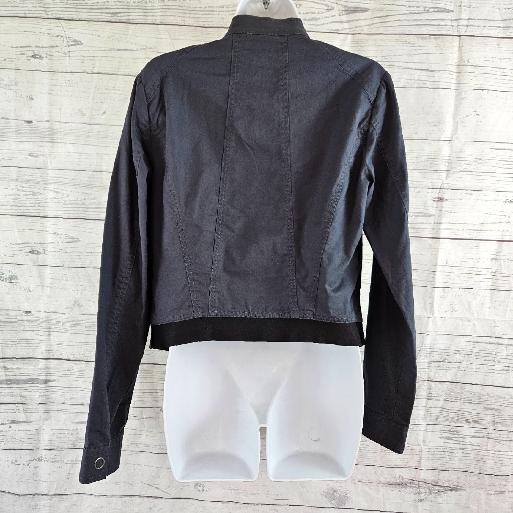 Vintage Cabi 3023 Womens Twilight Asymmetrical Moto Jacket Sz Medium Blue/Gray Women Jacket Motorcycle Size M / US 6-8 / IT 42-44 - 3 Thumbnail