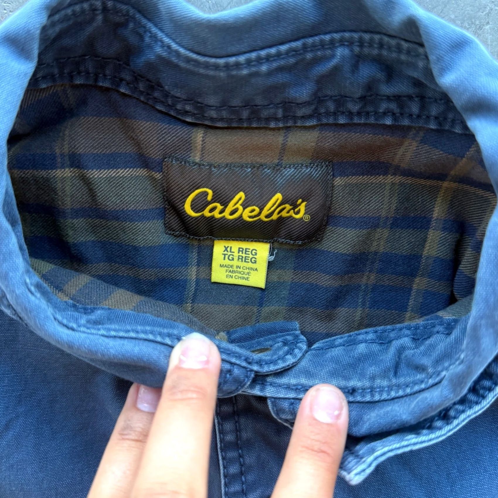 Vintage VINTAGE Cabela's Flannel Lined Button Up Navy Work Wear Longsleeve XL Mens Hyperlink Size US XL / EU 56 / 4 - 3 Thumbnail