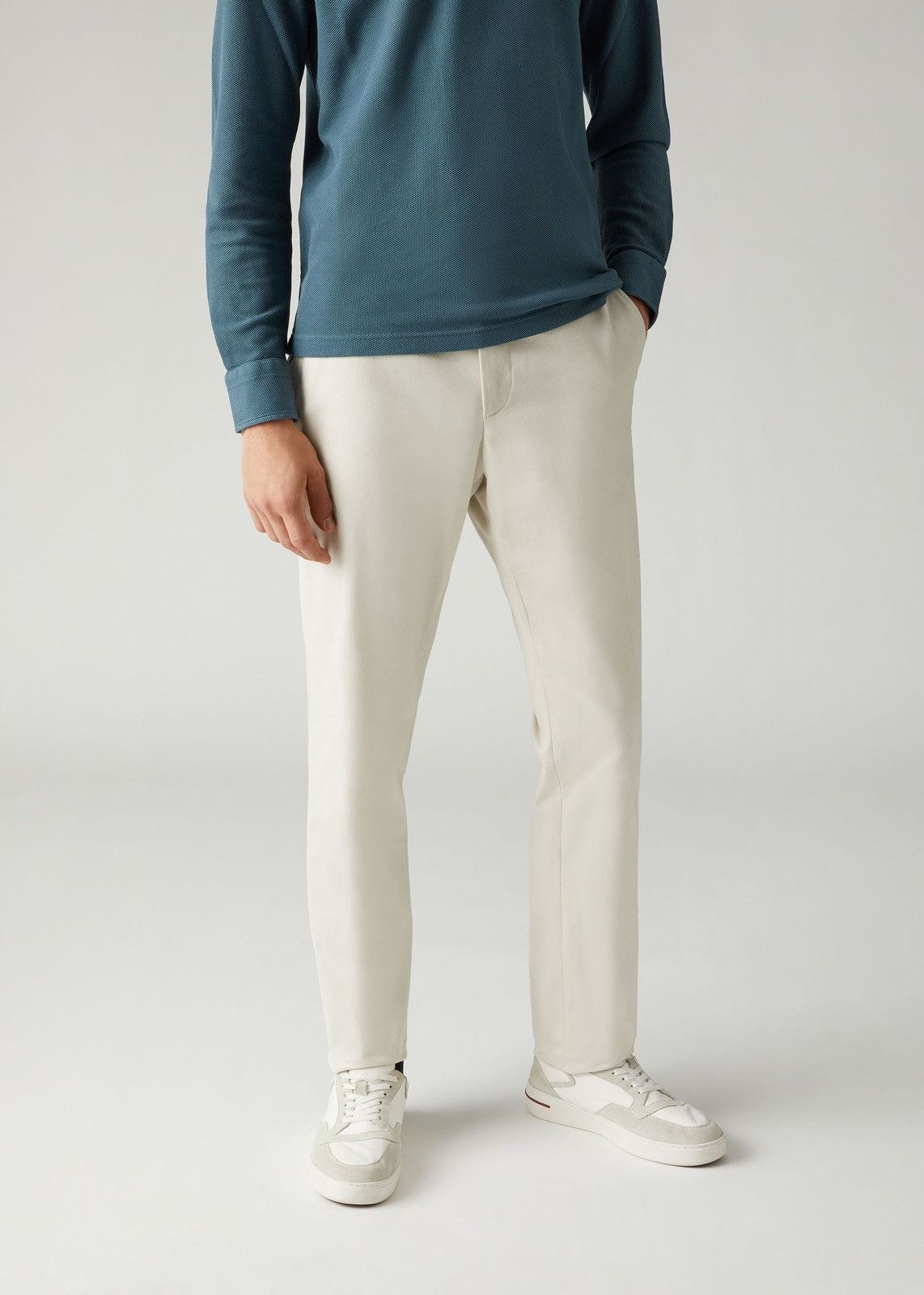 image of Loro Piana O1Loc1C0124 Chino Plain Cotton Pant In White, Men's (Size 32)