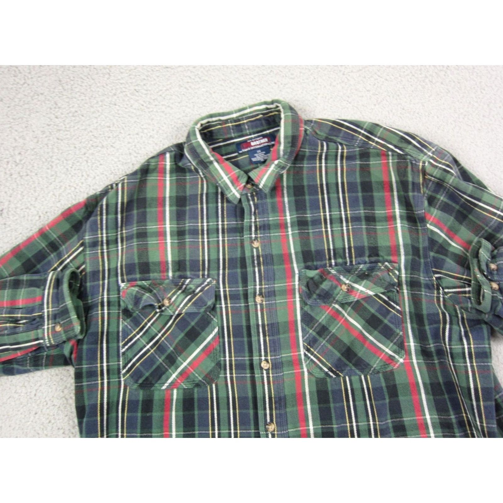 Vintage VINTAGE Five Brother Shirt Mens 2X Green Blue Plaid Western Made in USA 90s Shirt Mens 2X Green Blue Plaid Western 90s Size US XXL / EU 58 / 5 - 3 Thumbnail