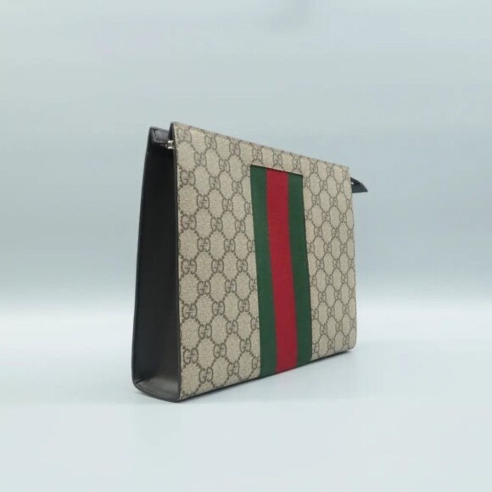 Gucci Authentic GUCCI Brown GG Canvas Clutch Bag Lux-350-092225 Size ONE SIZE - 3 Thumbnail