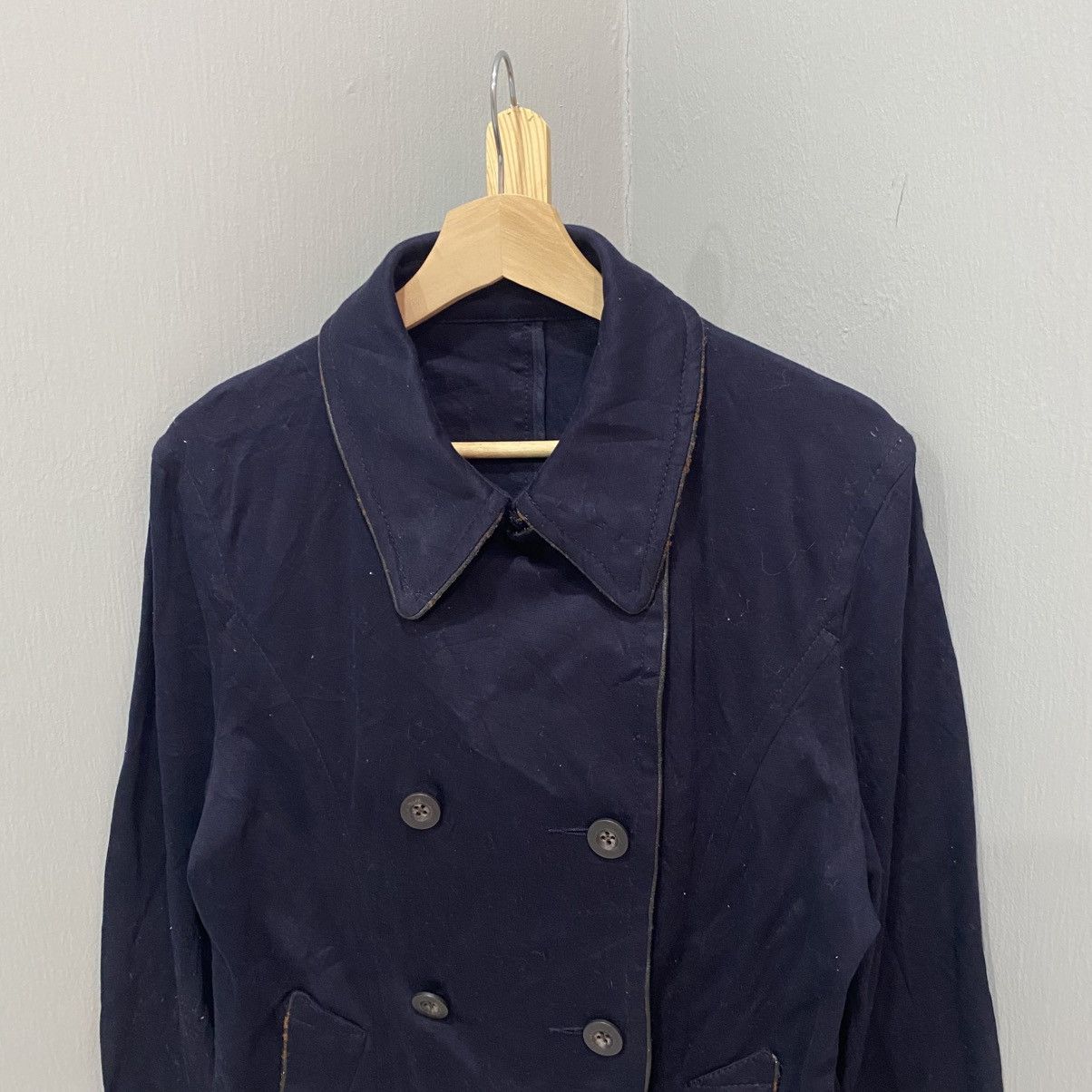 PPFM Navy Double-Breasted Cropped Peacoat Jacket Size US S / EU 44-46 / 1 - 4 Thumbnail