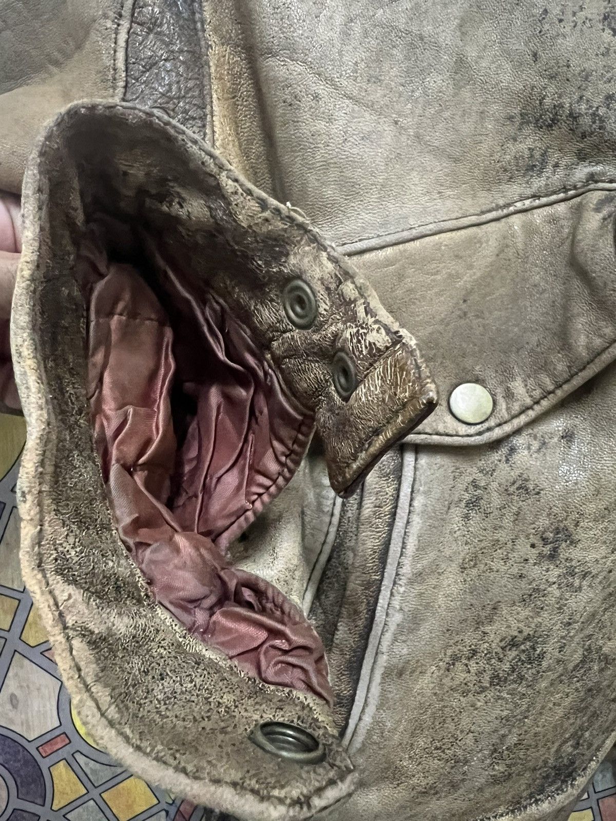 Japanese Brand × Leather VERY VINTAGE JACKET 🧥 LEATHER. (GJ36) Size US L / EU 52-54 / 3 - 16 Thumbnail