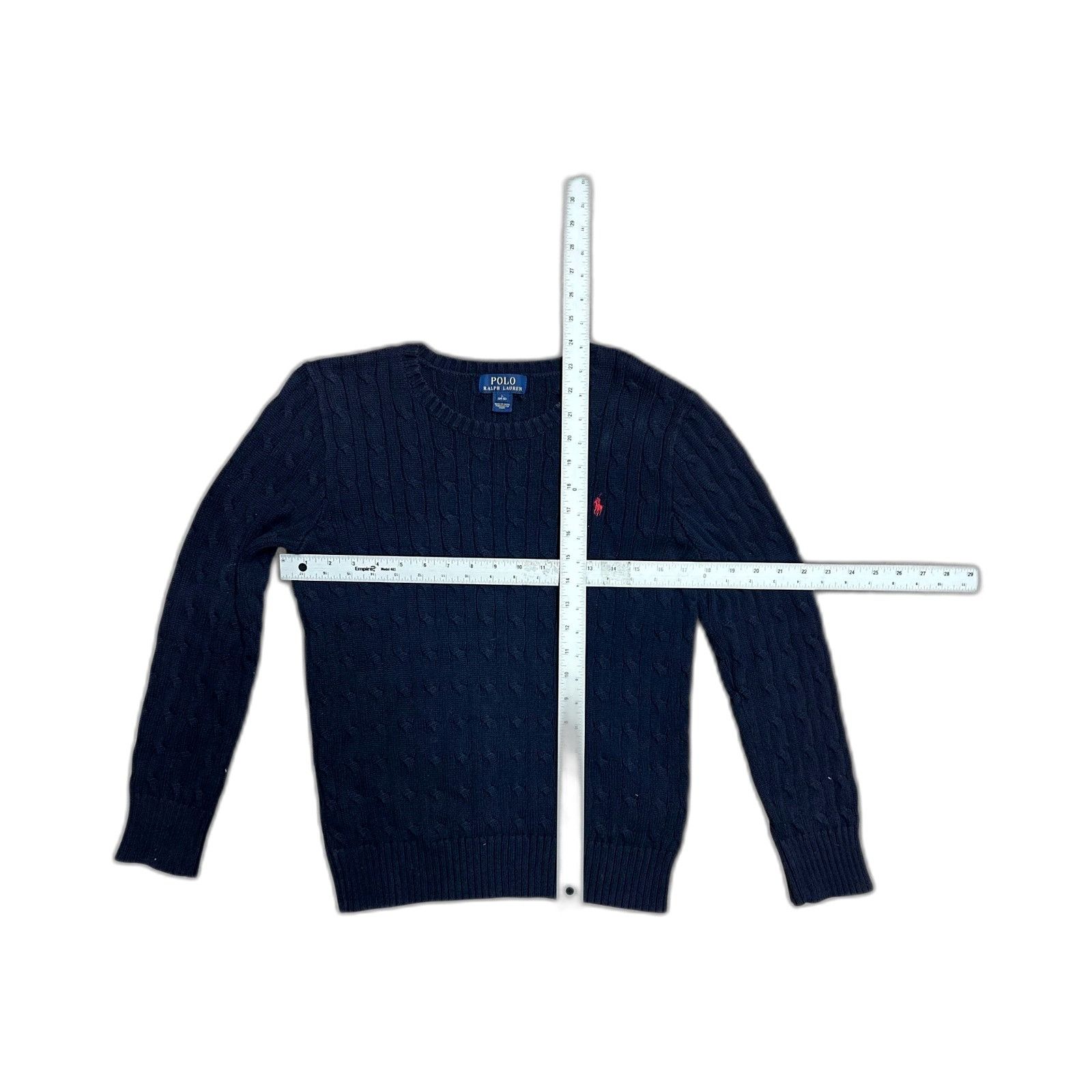 Polo Ralph Lauren Polo Ralph Lauren Boy's Blue Cable Knit Cotton Sweater Size Size US L / EU 52-54 / 3 - 3 Thumbnail