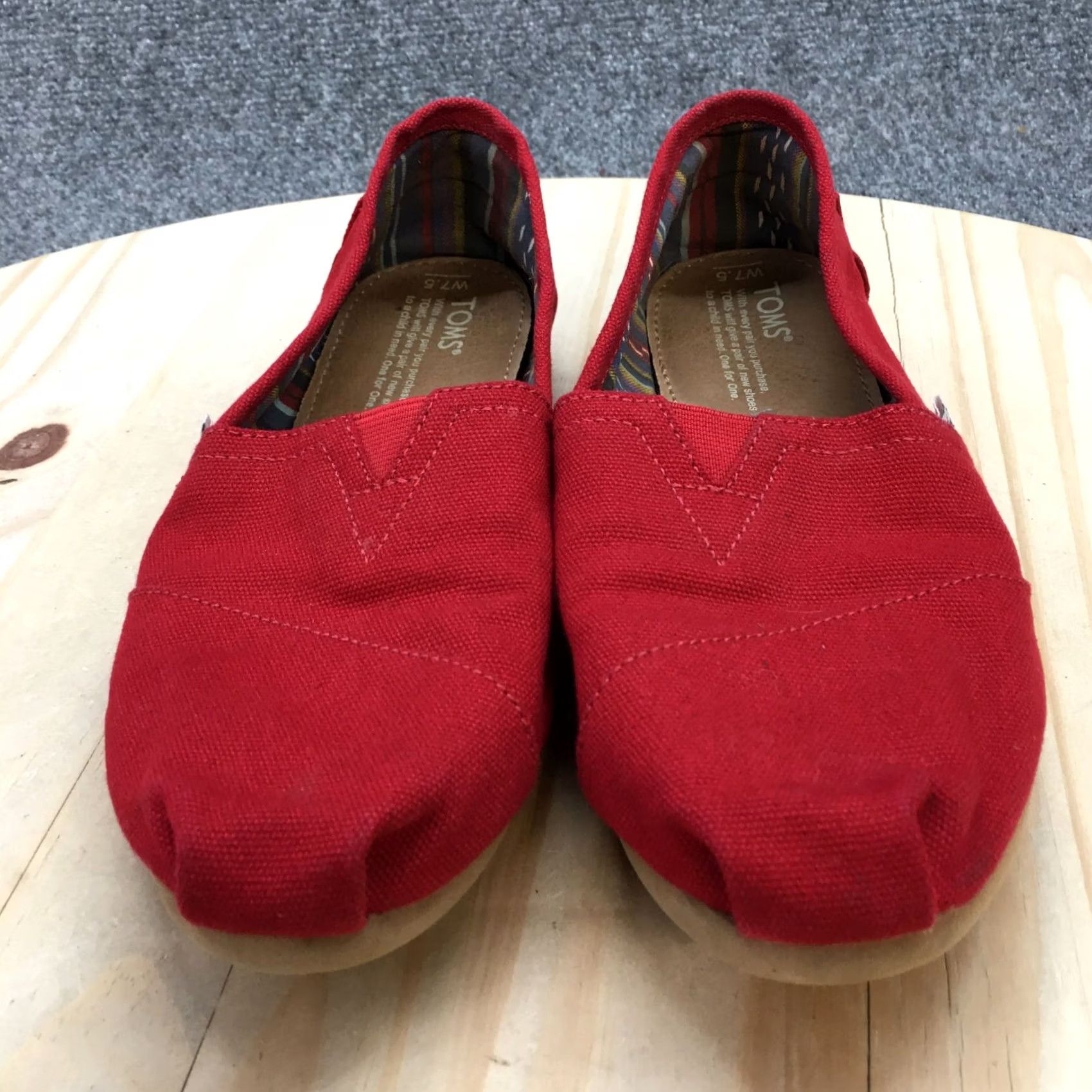 Toms TOMS Loafer Womens 7.5 Red Alpargata Classic Slip On Casual Comfort Canvas Size US 8 / IT 38 - 4 Thumbnail