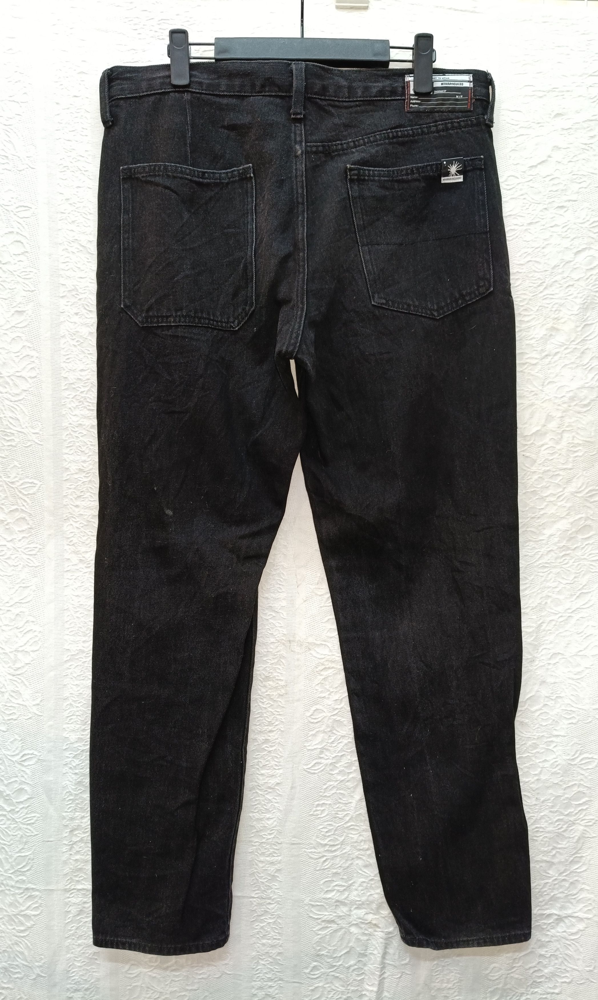 GU × Maison MIHARA YASUHIRO Mihara Yasuhiro slim fit black denim pants Size US 34 / EU 50 - 2 Thumbnail