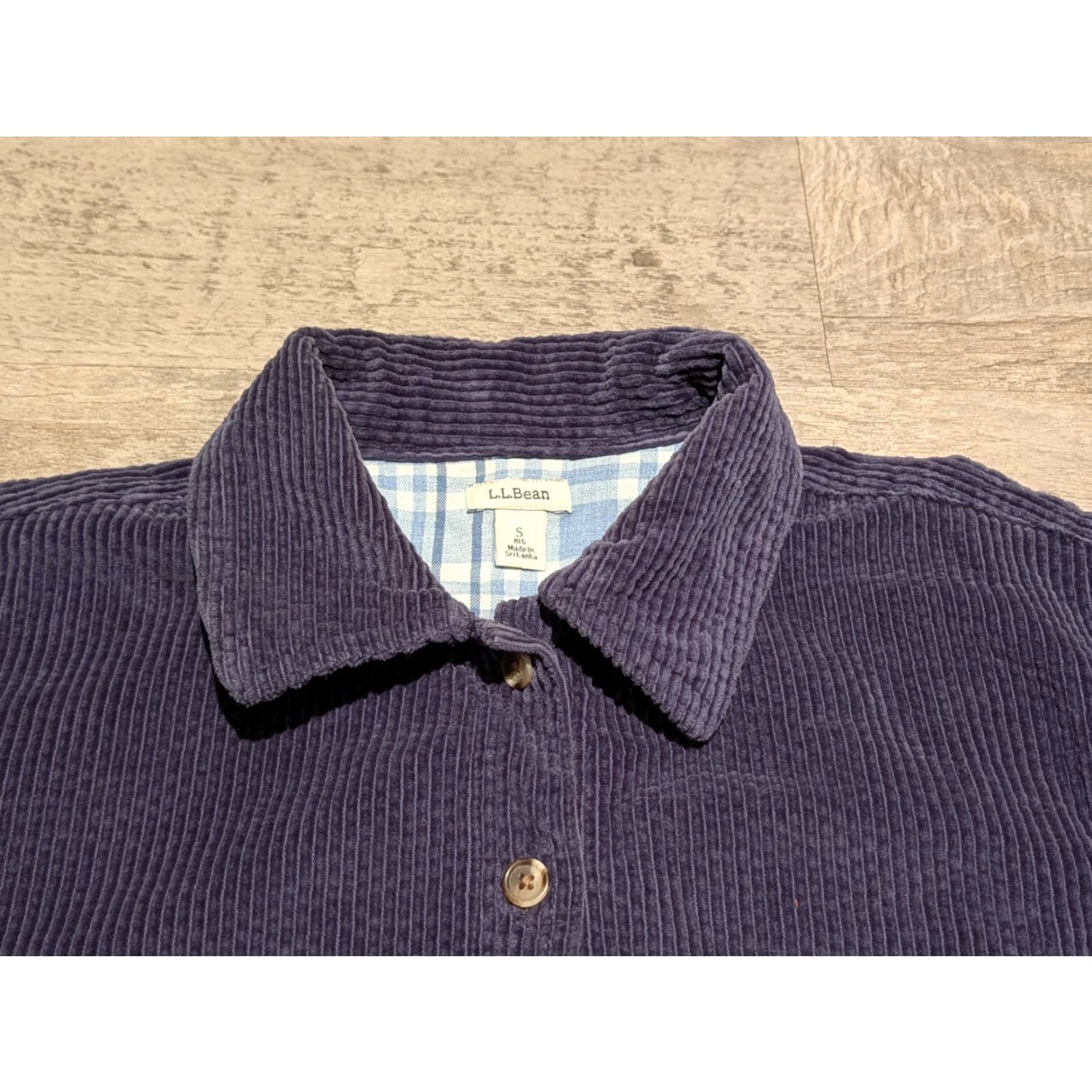 Vintage VINTAGE L.L. Bean Corduroy Shirt Jacket Womens Small Blue Plaid Flannel Lined Shacket Size S / US 4 / IT 40 - 2 Thumbnail