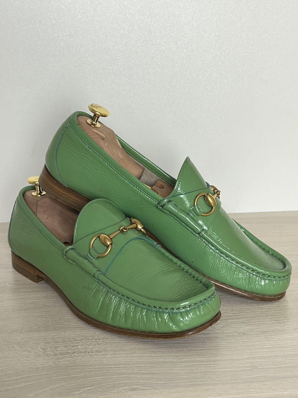 Gucci Teal Patent Leather Horsebit Loafers Size US 9 / EU 42 - 1 Thumbnail