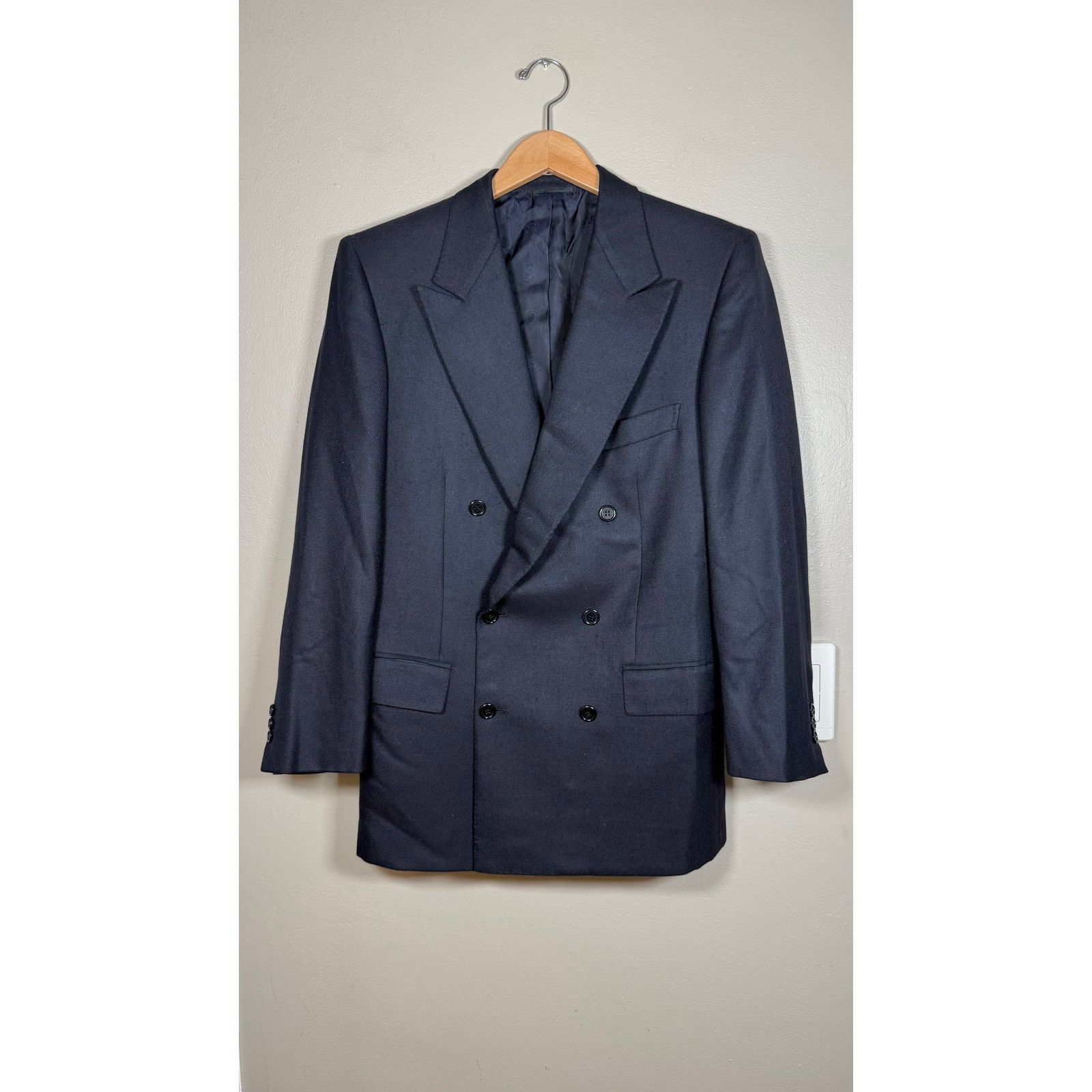 Stefano Ricci Stefano Ricci Navy Cashmere Double Breasted Blazer 46IT/36US Size 36R - 2 Thumbnail