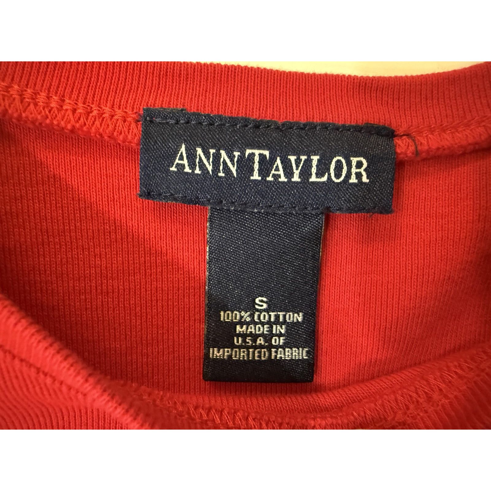 Ann Taylor Vintage Ann Taylor Tee Womens S Red Rose 100% Cotton USA Size S / US 4 / IT 40 - 3 Thumbnail