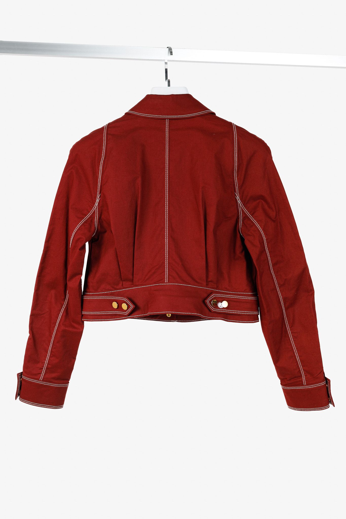 Veronica Beard Veronica Beard Keswick Topstitched Cotton-Twill Jacket Size S / US 4 / IT 40 - 4 Thumbnail