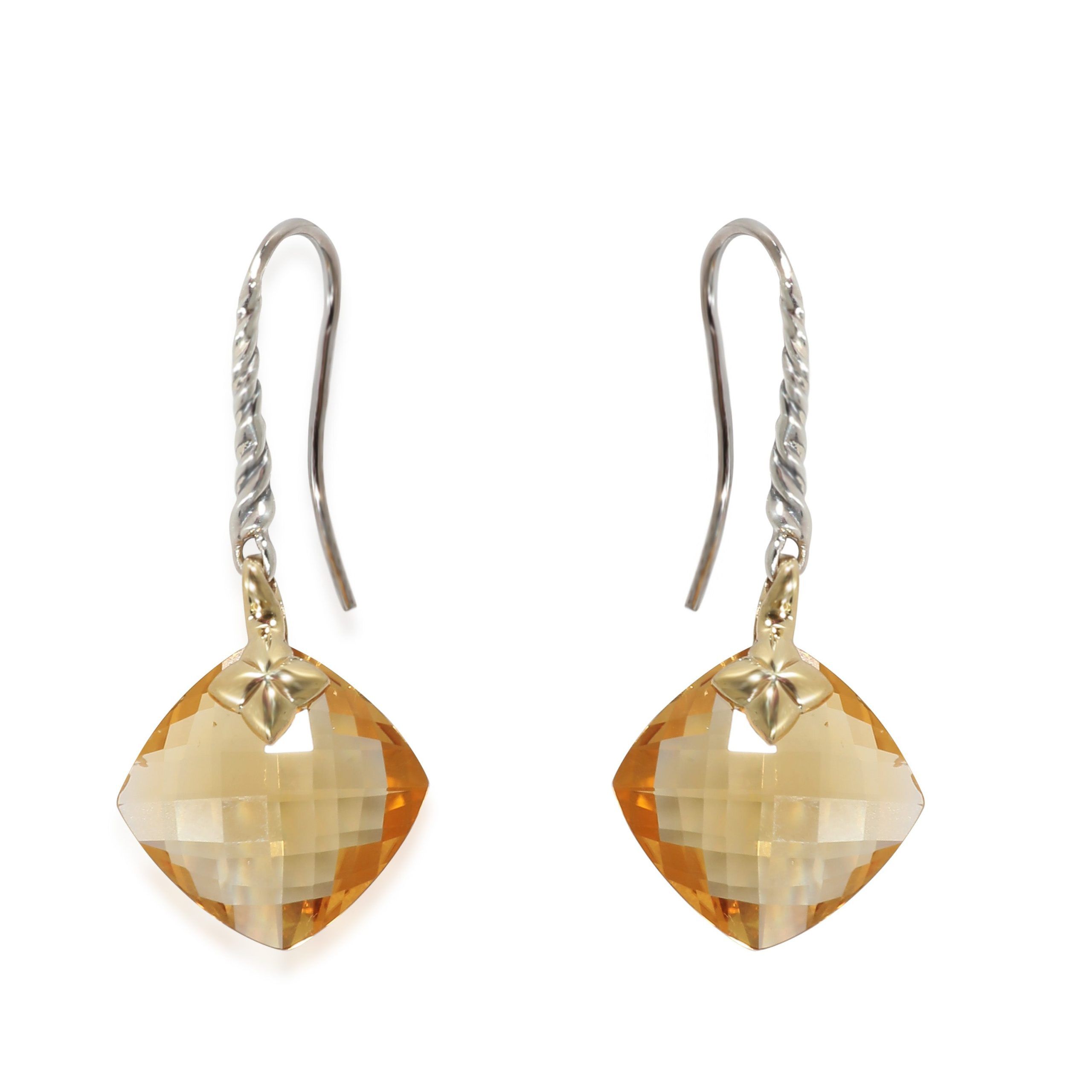 David Yurman David Yurman Capri Citrine Earrings in 18K Yellow Gold/Sterling Silver Size ONE SIZE - 1 Thumbnail