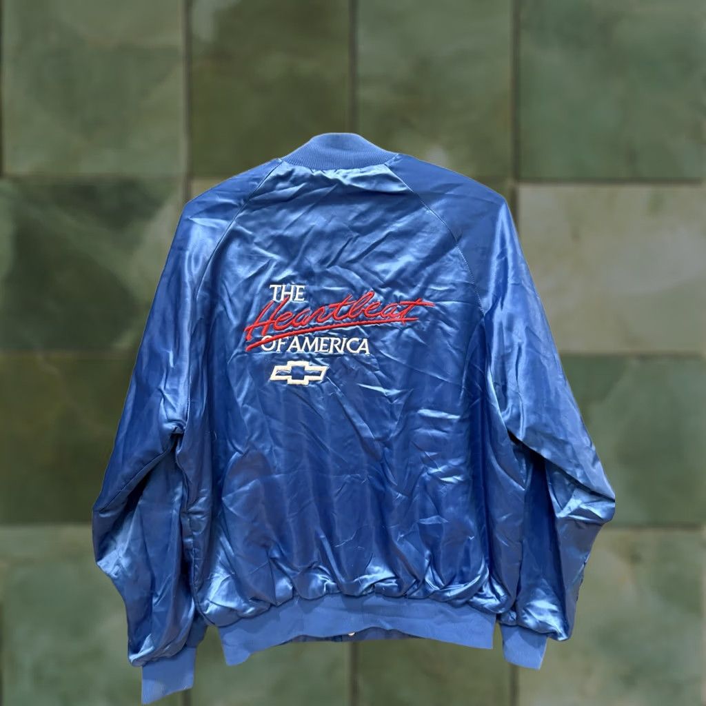 Vintage VINTAGE 80s West Ark Bomber Jacket Men’s Satin Blue Medium Jackets Size US M / EU 48-50 / 2 - 1 Thumbnail