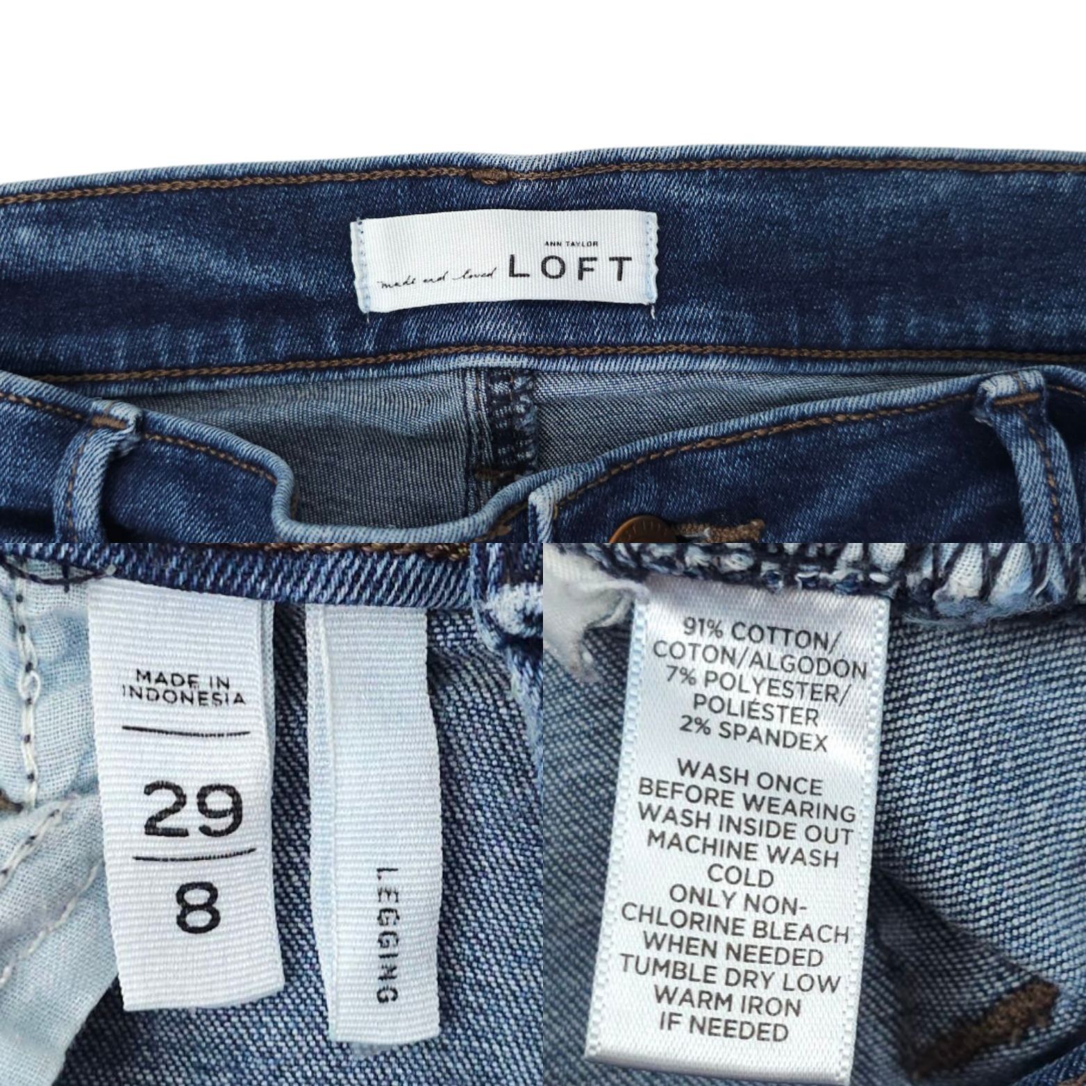 Loft Loft Legging Jean Mid Rise Womens Size 29/8 Stretch Dark Was Size 29" - 8 Thumbnail