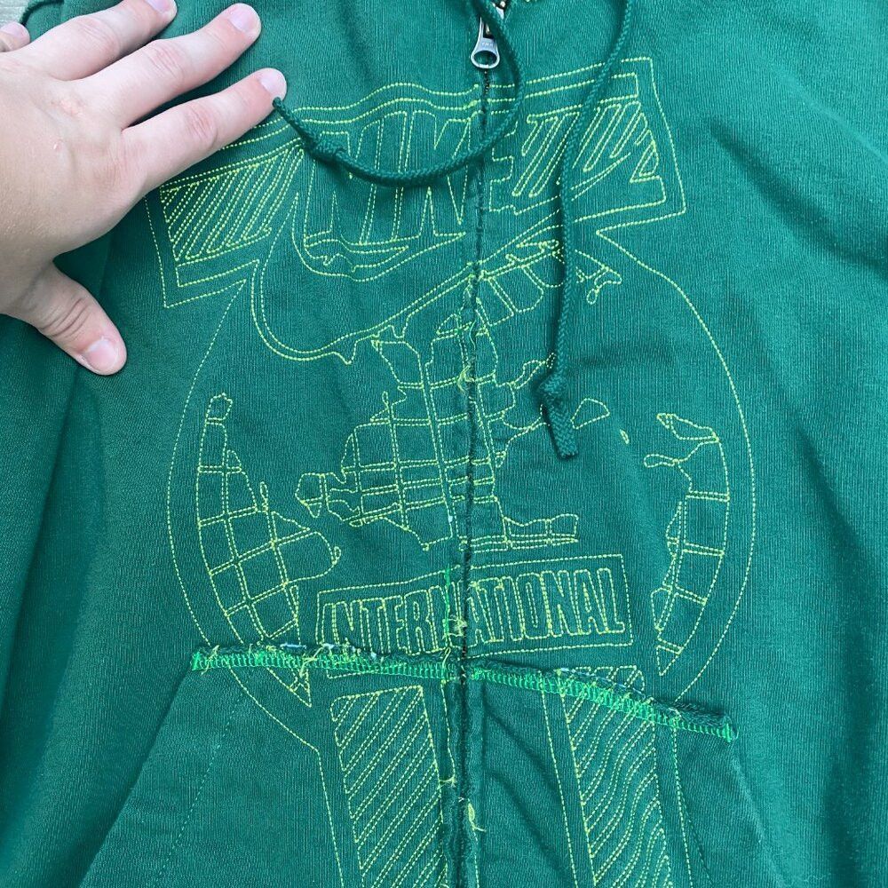 Nike × Vintage Vintage Y2K Nike ALYX Zip Up Hoodie Large Green Embroidered Size US L / EU 52-54 / 3 - 9 Thumbnail