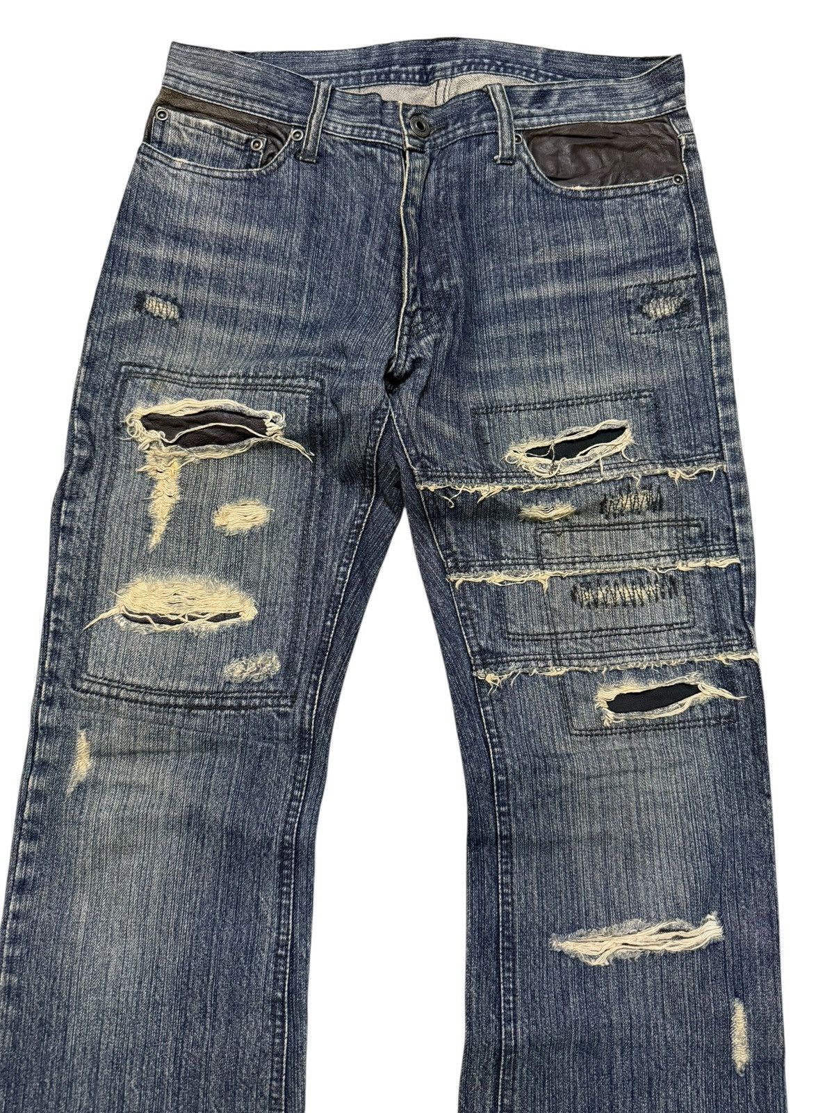 Le Grande Bleu (L.G.B.) Flared Jeans Rupert Difference Distressed Rare Design Denim Size US 30 / EU 46 - 4 Thumbnail