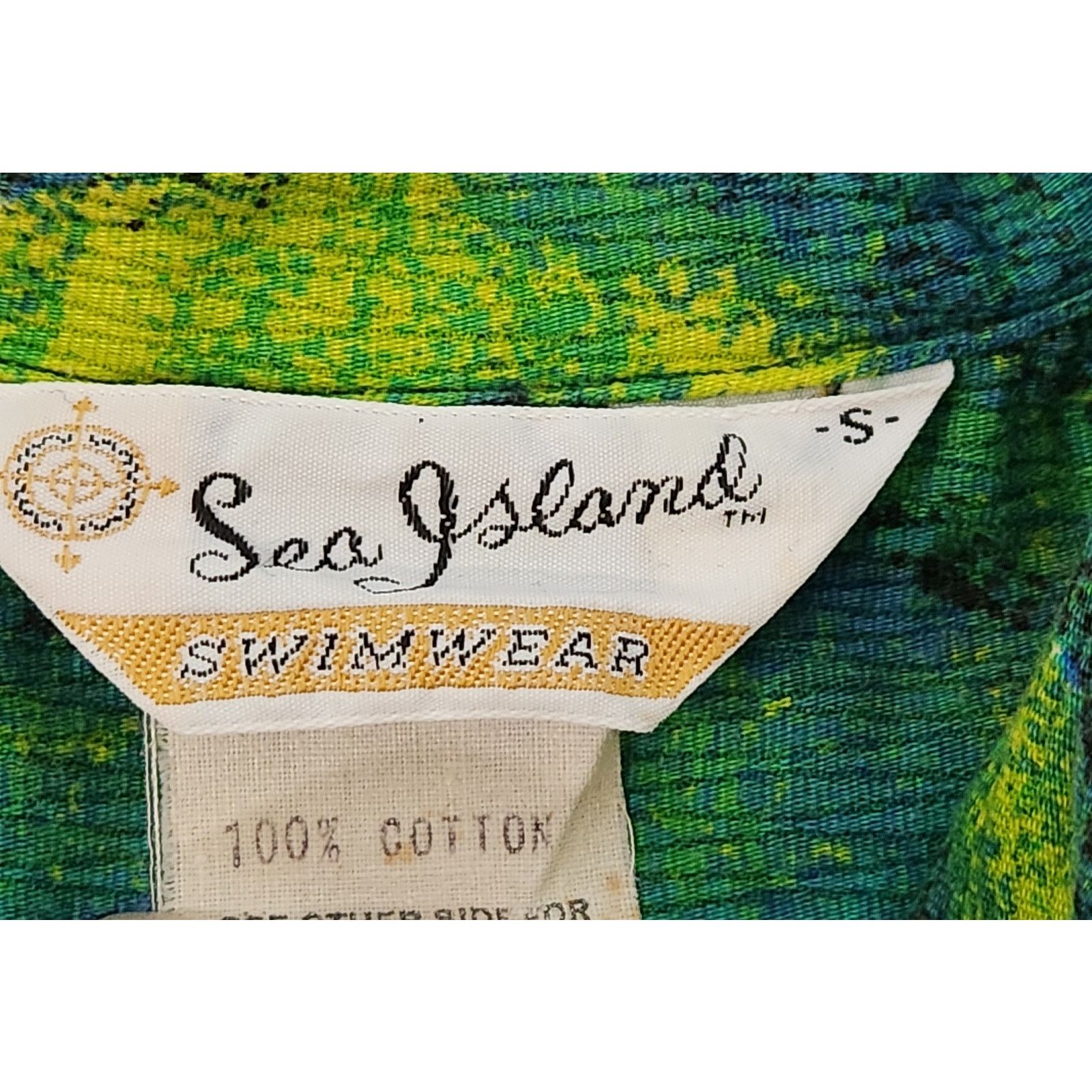 Other Vintage Sea Island Swimwear Barkcloth Button Up Top Small Size US S / EU 44-46 / 1 - 4 Thumbnail