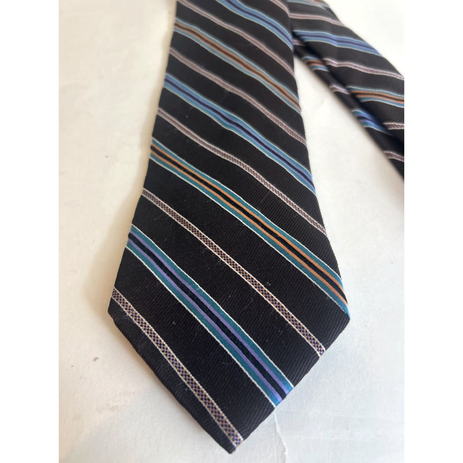 Vintage VINTAGE Dion Signature Striped Brown Necktie Polyester Tie Men 70s Size ONE SIZE - 2 Thumbnail