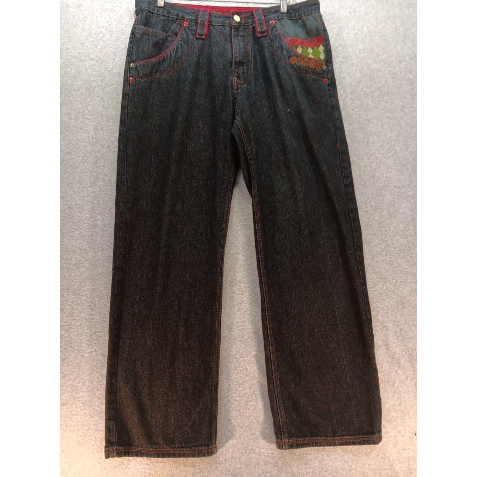 Coogi VINTAGE COOGI Jeans 40×34 Black Denim 5-Pocket Embroidered Wide-Leg High Rise Baggy Grunge 90s Hip Hop Mens Jeans Size US 40 / EU 56 - 2 Thumbnail