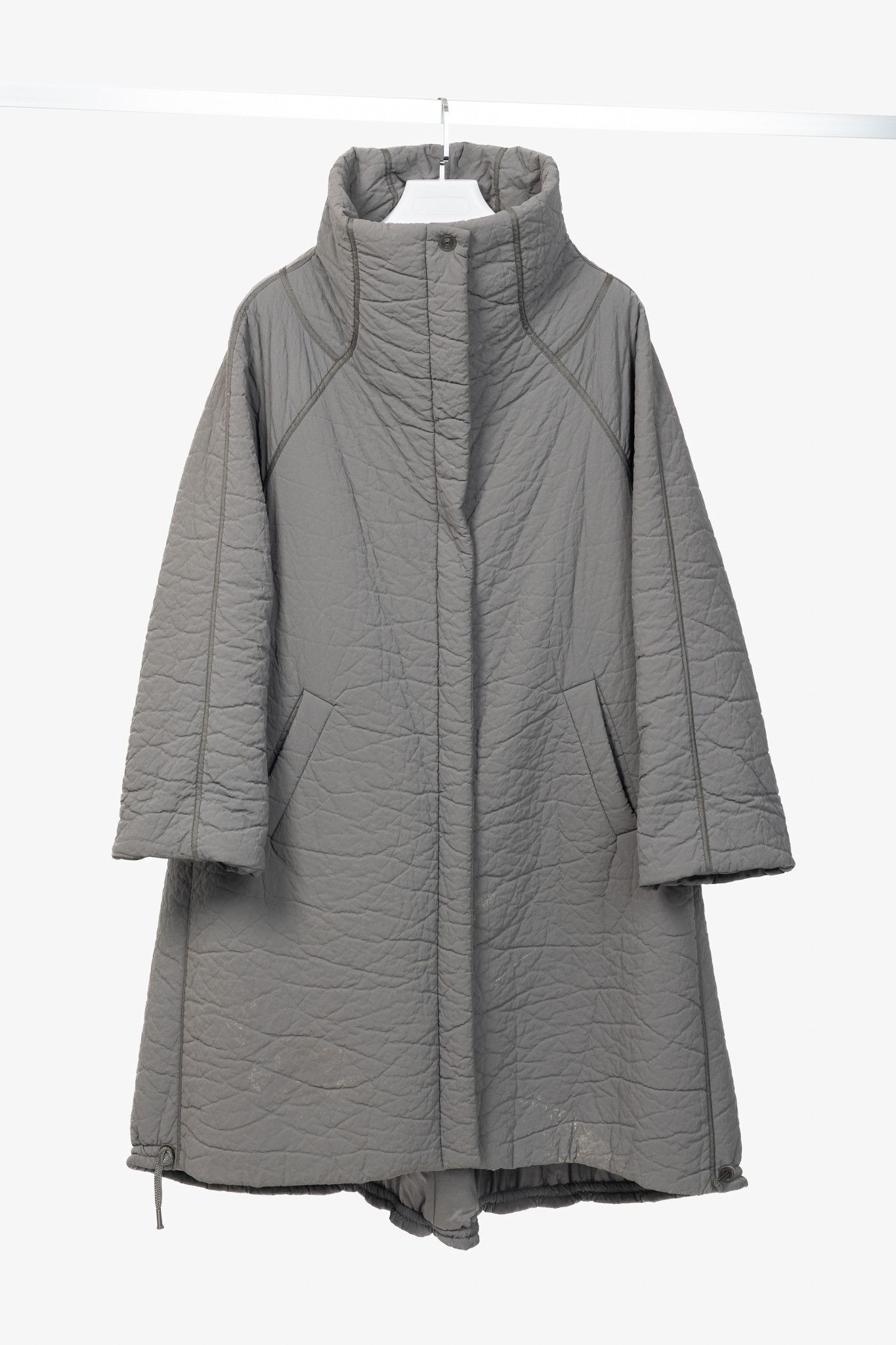 Annette Gortz Annette Gortz AW14 Clyde Grey Waxed Pebble-Texture Coat Size XL / US 12-14 / IT 48-50 - 1 Thumbnail