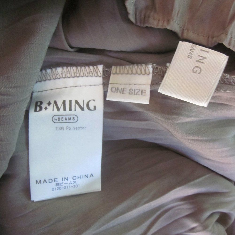 Beams Plus B:MING Beams Womens Crinkle Poly A-Line Dress Taupe Olive "O Size M / US 6-8 / IT 42-44 - 3 Thumbnail