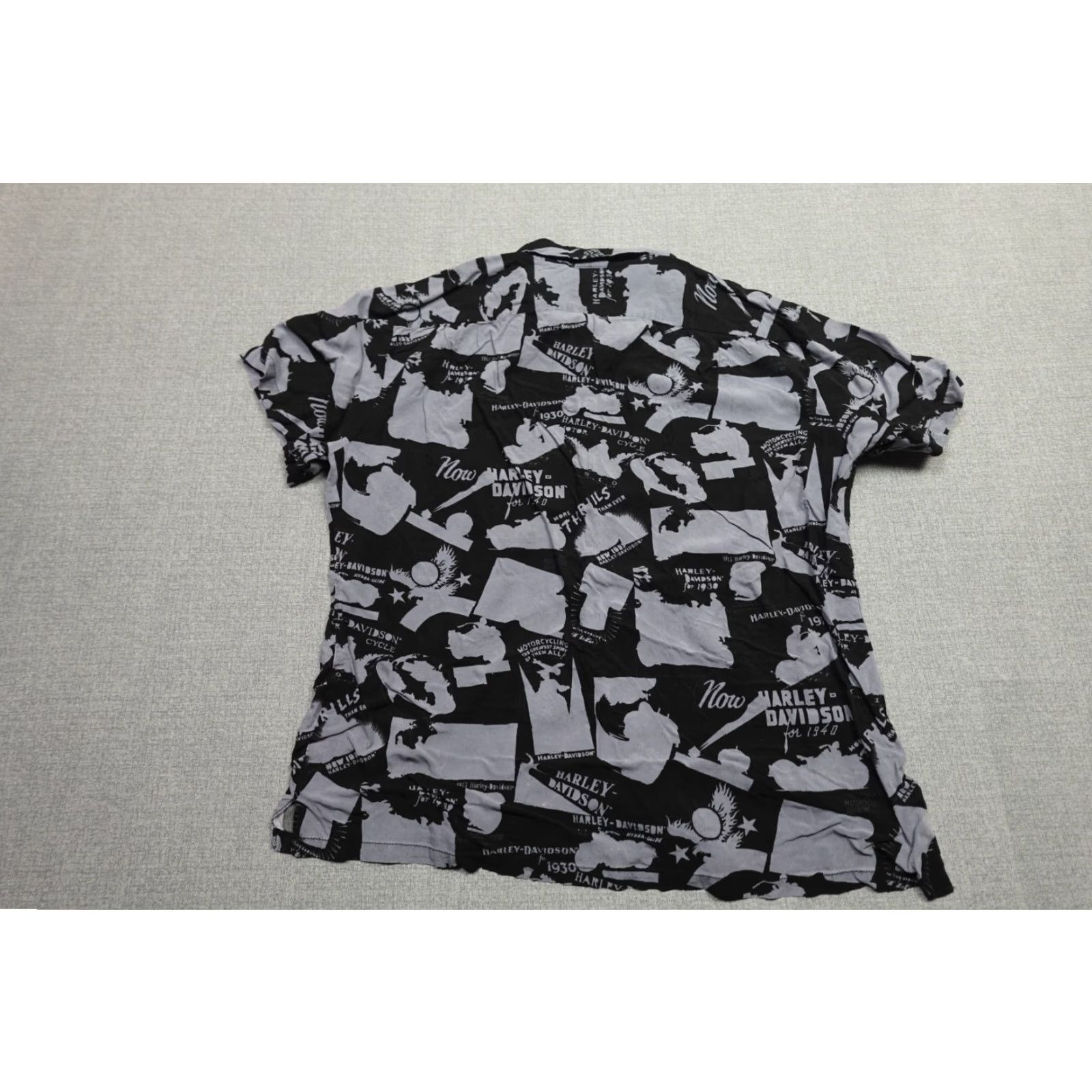 Harley Davidson Harley-Davidson Shirt Mens 2XL Black All Over Print Lightweight Button T-Shirt Size US XXL / EU 58 / 5 - 5 Thumbnail