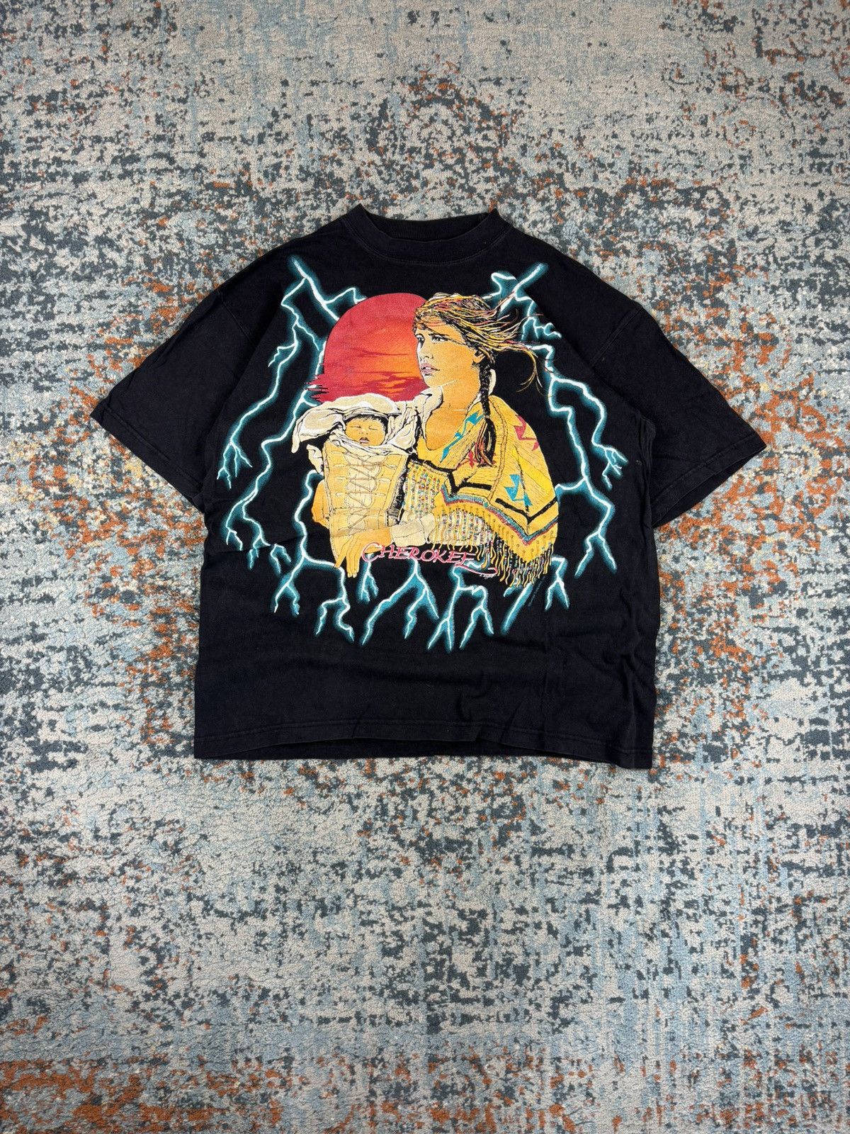 Vintage Vintage 90s American Thunder Cherokee tribe all over print Size US XL / EU 56 / 4 - 1 Thumbnail