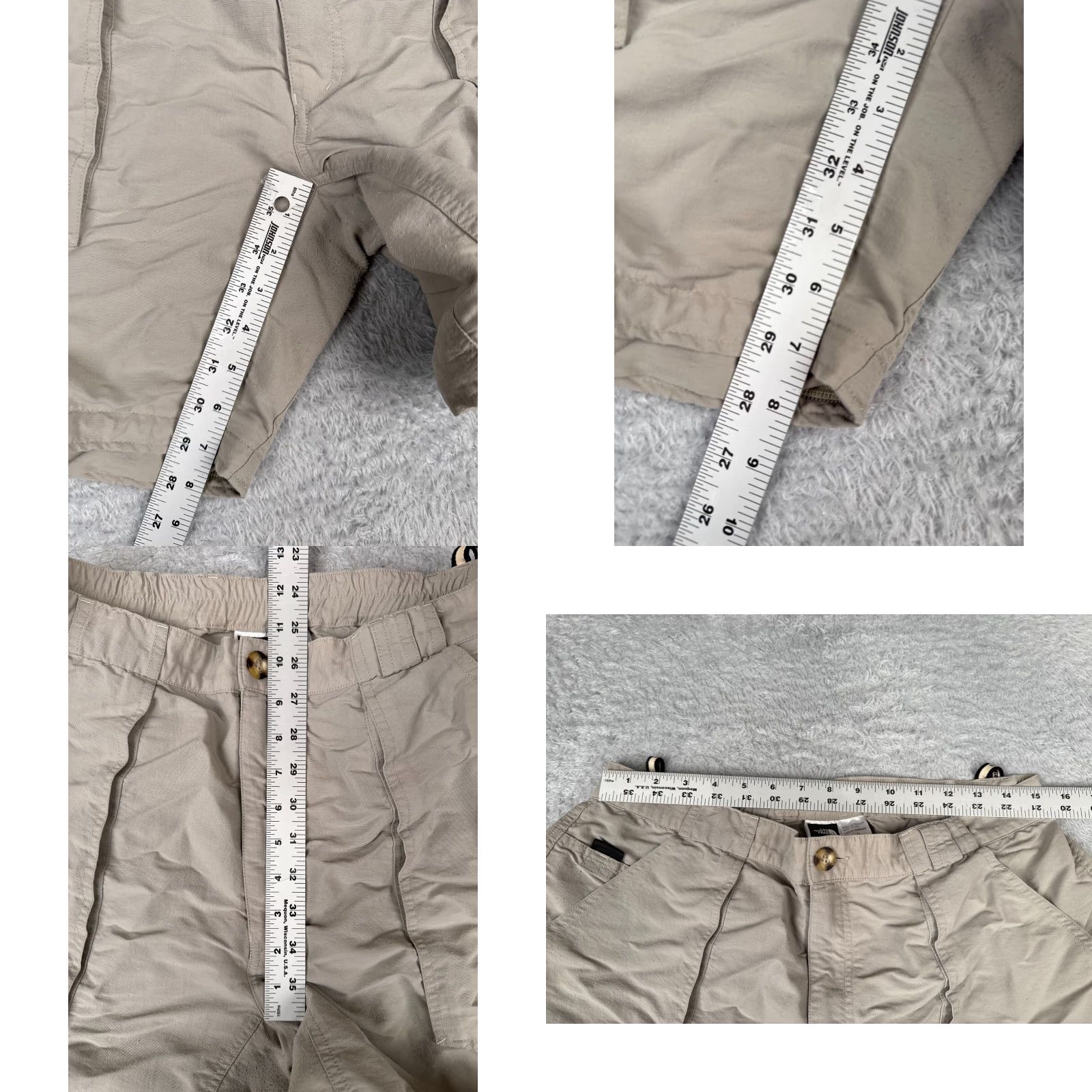 The North Face The North Face Men Shorts Regular Beige 7 in Inseam Nylon Polyester Casual Travel Cargo Pocket Zip Logo Belted Read Size US 33 - 8 Thumbnail