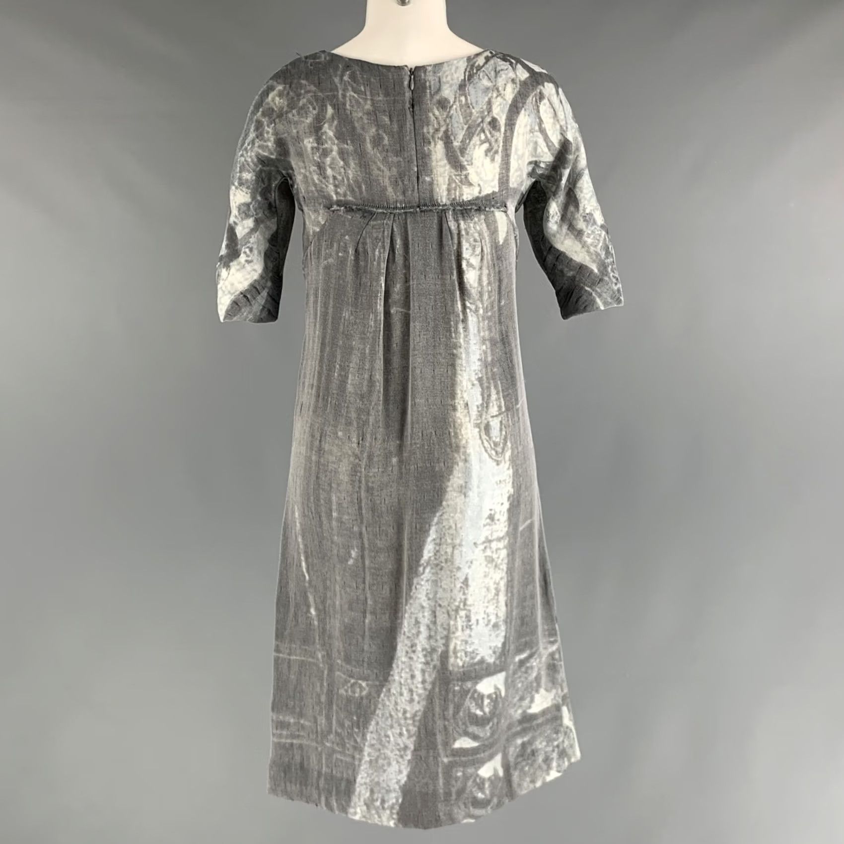 Marni MARNI Dress Grey Silver Marbled Short Sleeve Size 2 Women Size 26" / US 2 / IT 38 - 3 Thumbnail