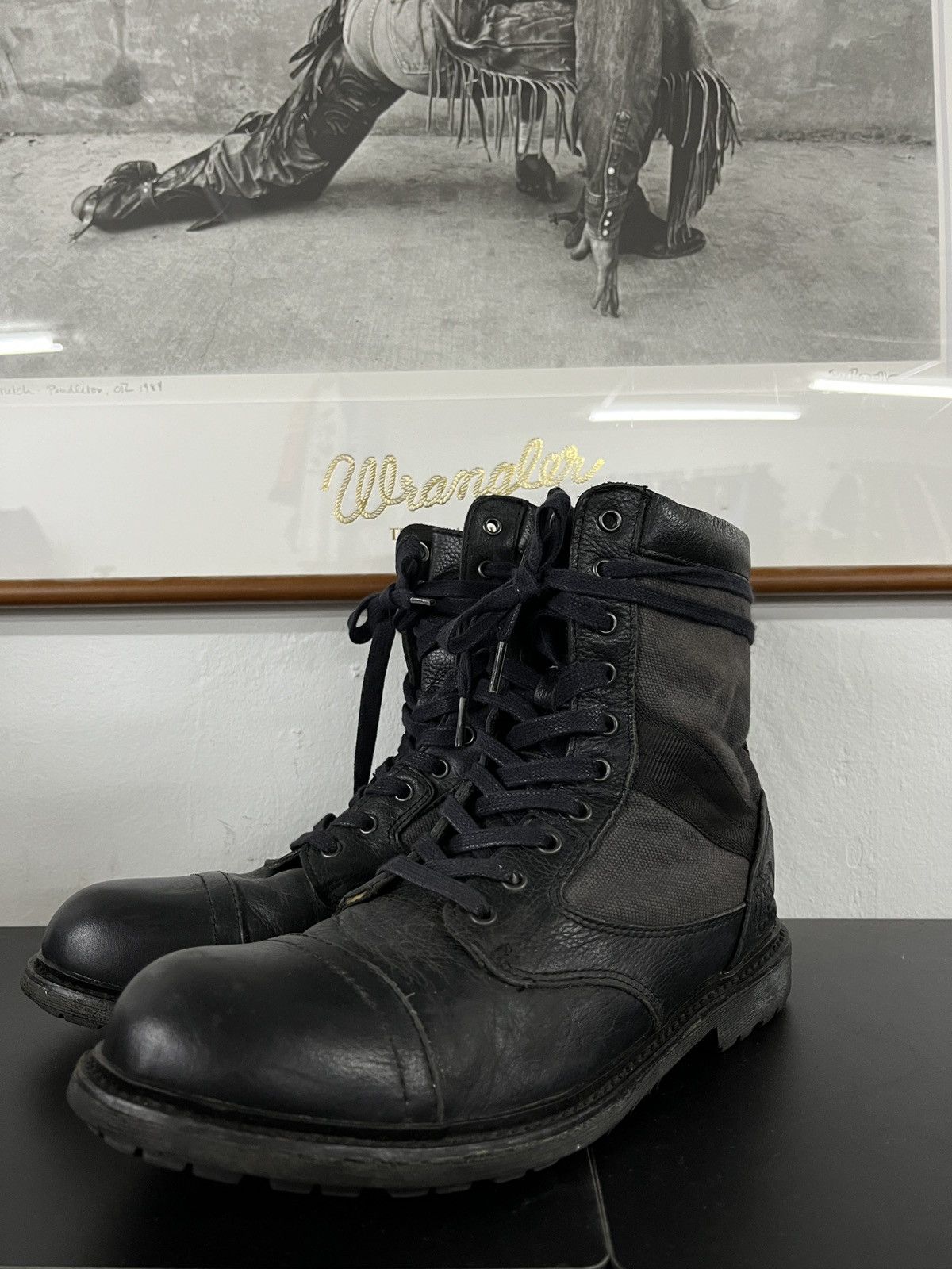 Diesel Diesel Leather Guidi AS 98 Style Combat Steel Toe Boots Size US 8.5 / EU 41-42 - 25 Thumbnail