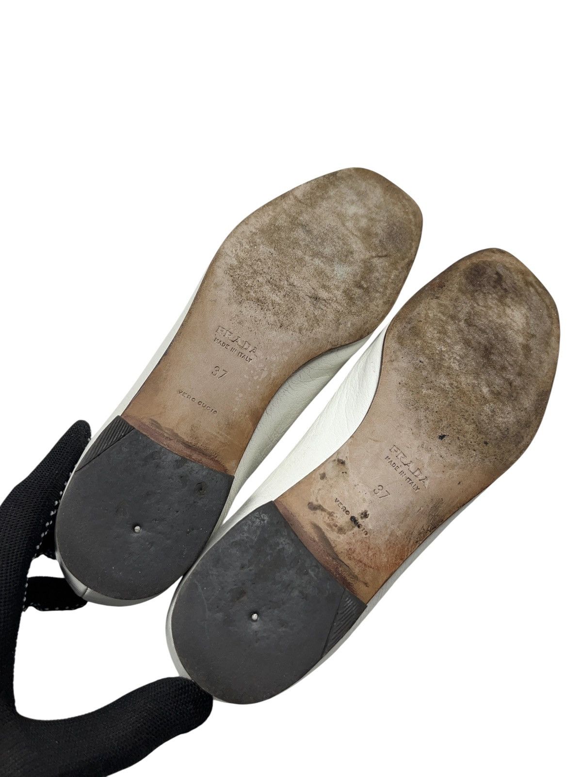 Prada × Vintage Vintage Prada Leather Loafers with Metal Chain Size US 7 / IT 37 - 7 Thumbnail