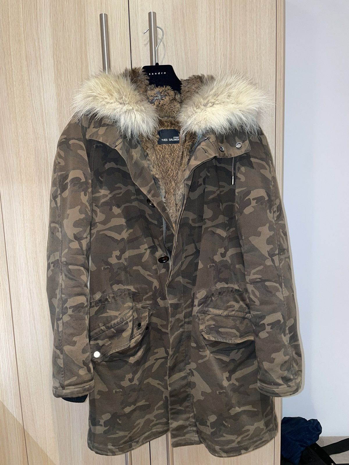 image of YVES Salomon Fur Lined Parka in Camo, Men's (Size Small)