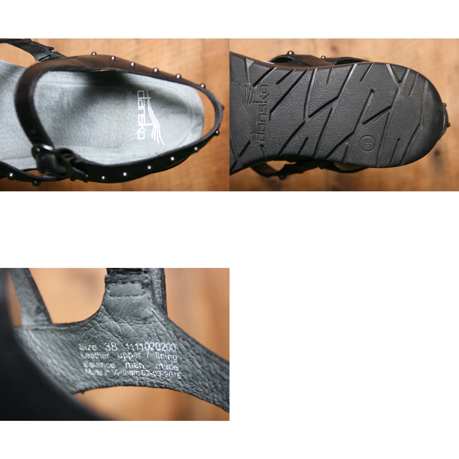 Dansko DANSKO Brigitte Studded Black Leather Strappy Slingback Sandals EU 38 US 7.5 Womens Size US 8 / IT 38 - 8 Thumbnail