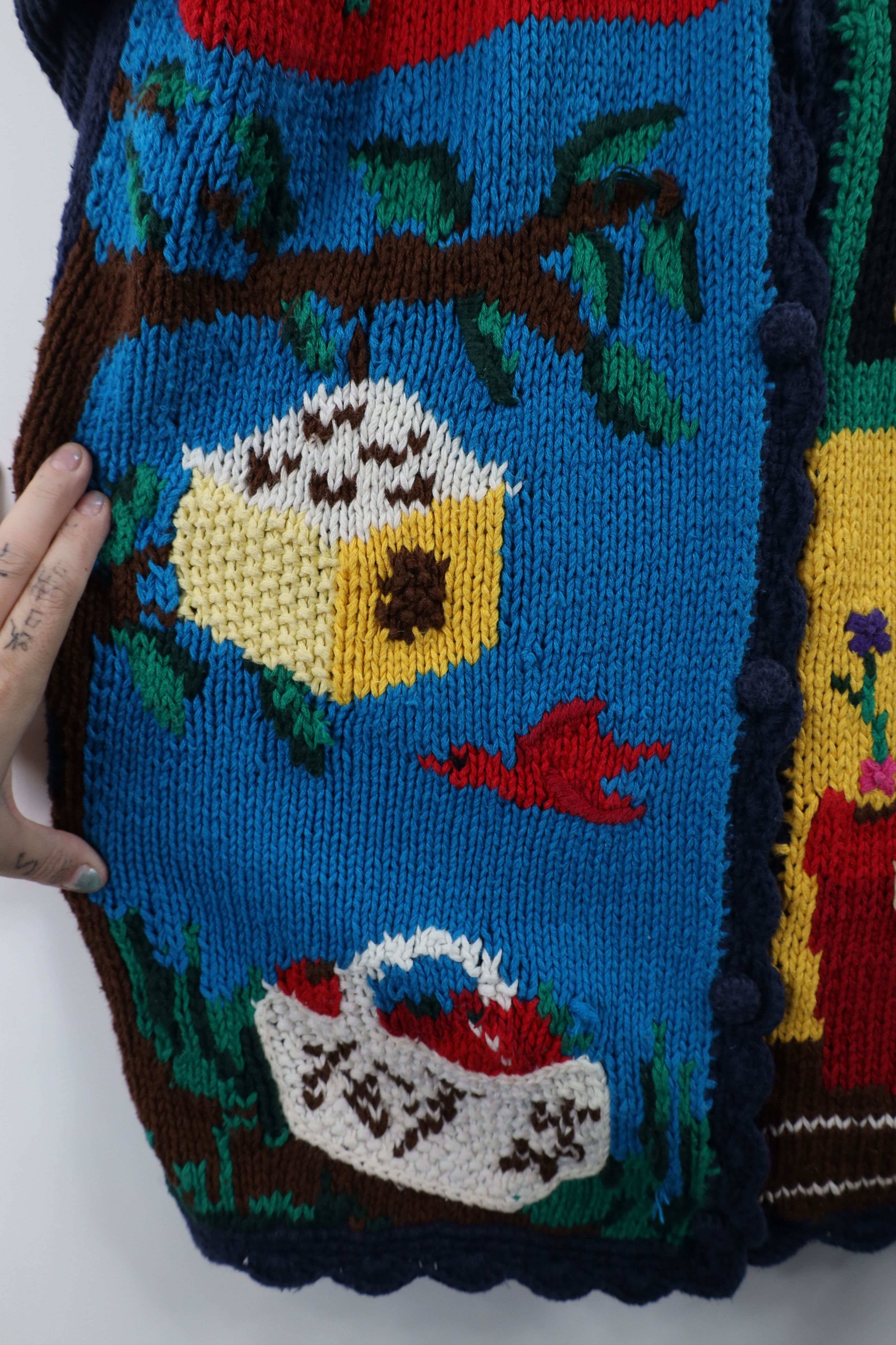 Vintage Vintage 90s Country Primitive Garden Nature Cardigan Sweater Size L / US 10 / IT 46 - 6 Thumbnail