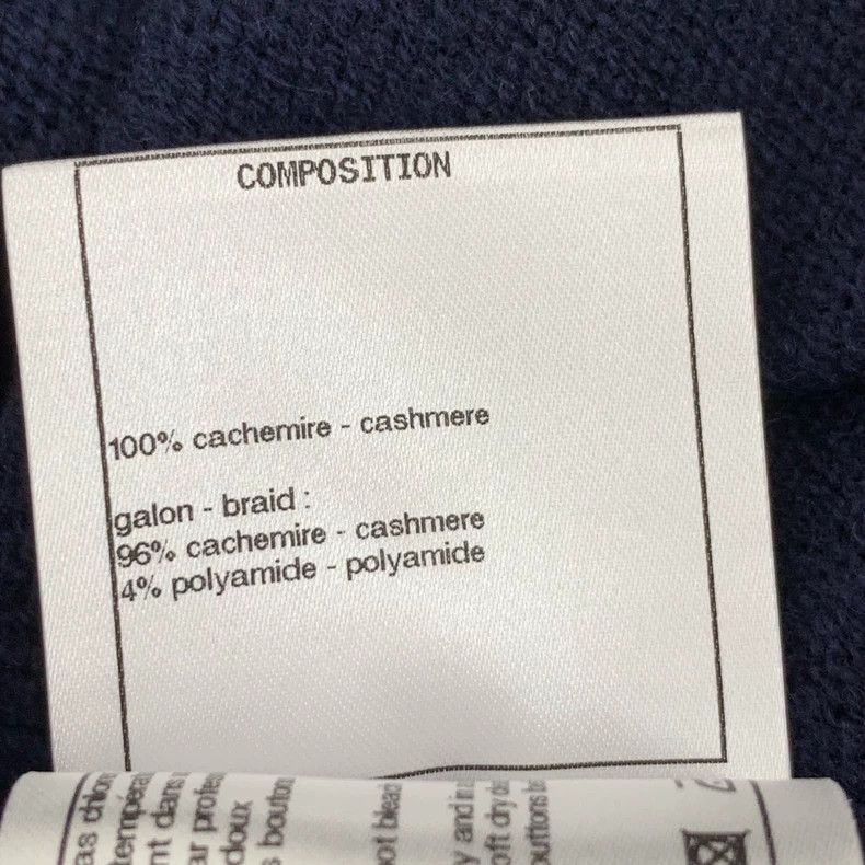 Chanel Chanel Navy Cashmere Cardigan with VNeck -2505 Size US XXS / EU 40 - 8 Thumbnail