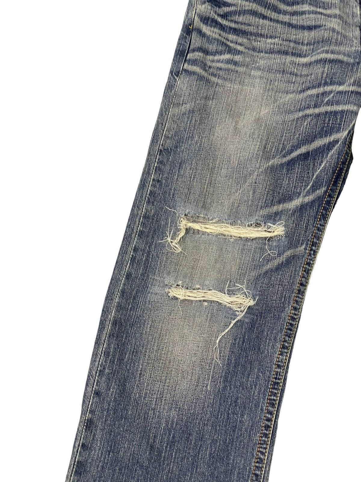 Le Grande Bleu (L.G.B.) Distress Jeans Edwin Japan Faded Regular Fit 7🟦6 Size US 33 - 6 Thumbnail