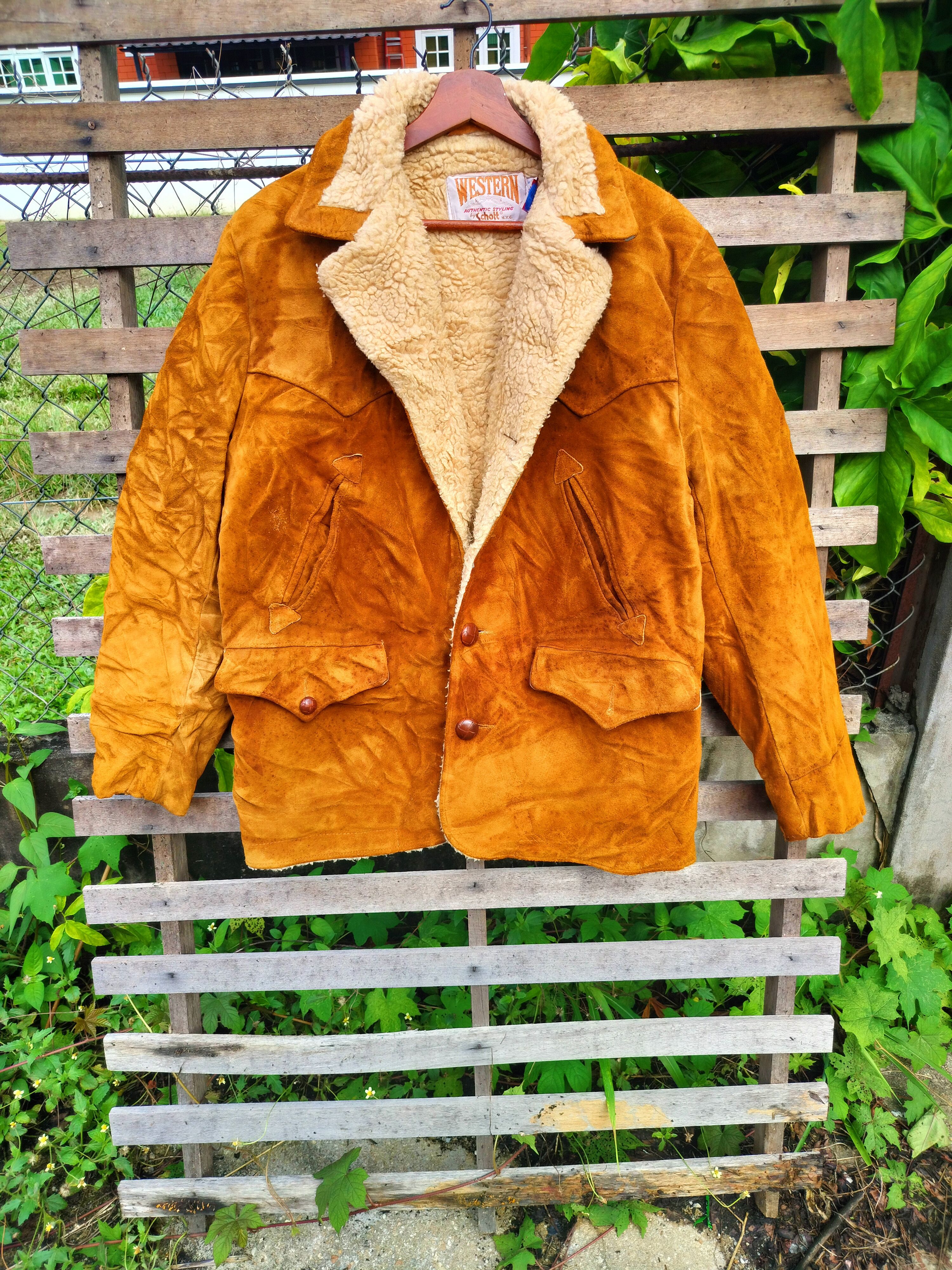 Schott SCHOTT WESTERN SHERPA LEATHER JACKET Size US L / EU 52-54 / 3 - 1 Thumbnail