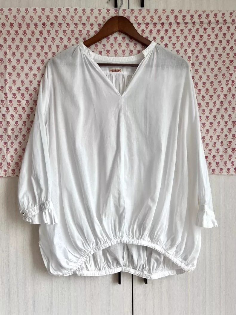 Kapital White Vintage Style Blouse with Unique Sleeves Size US M / EU 48-50 / 2 - 1 Thumbnail