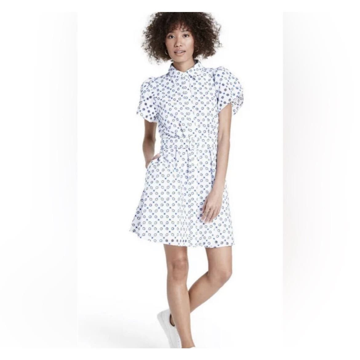 ALEXIS Alexis x Target Dot Tulip Short Sleeve Embroidered Dress Size M / US 6-8 / IT 42-44 - 1 Thumbnail