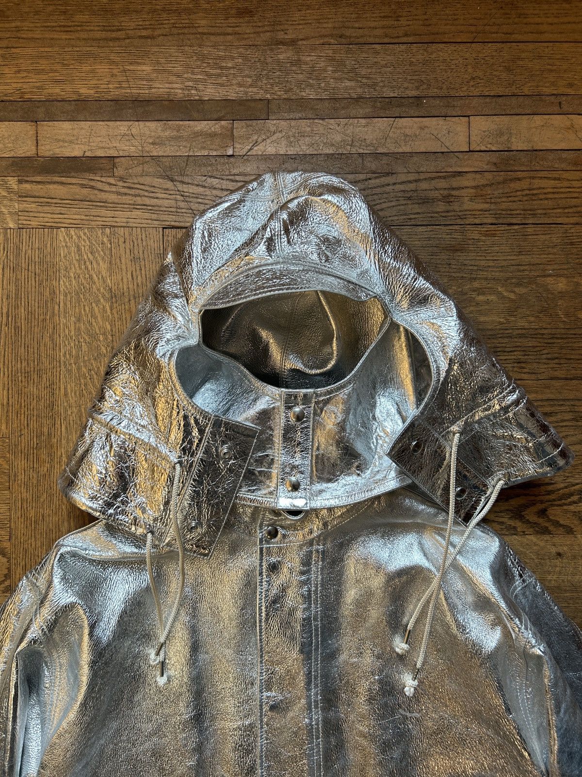 Calvin Klein 205W39NYC × Raf Simons 1/1 FW18 Silver Leather Parka Size US S / EU 44-46 / 1 - 4 Thumbnail