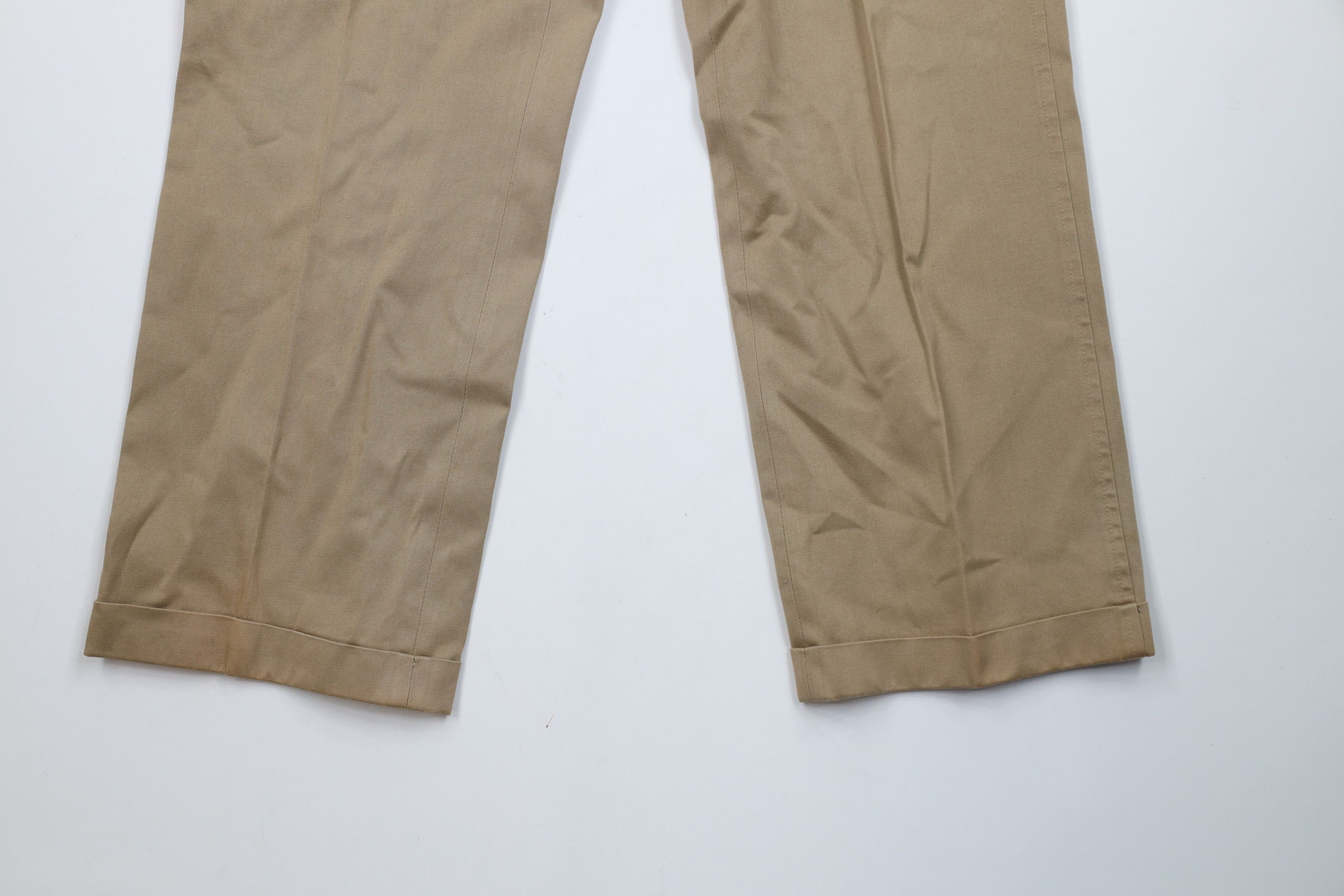Lands' End Vintage 70s Lands End Pleated Wide Leg Chino Pants Beige USA Size US 36 / EU 52 - 4 Thumbnail