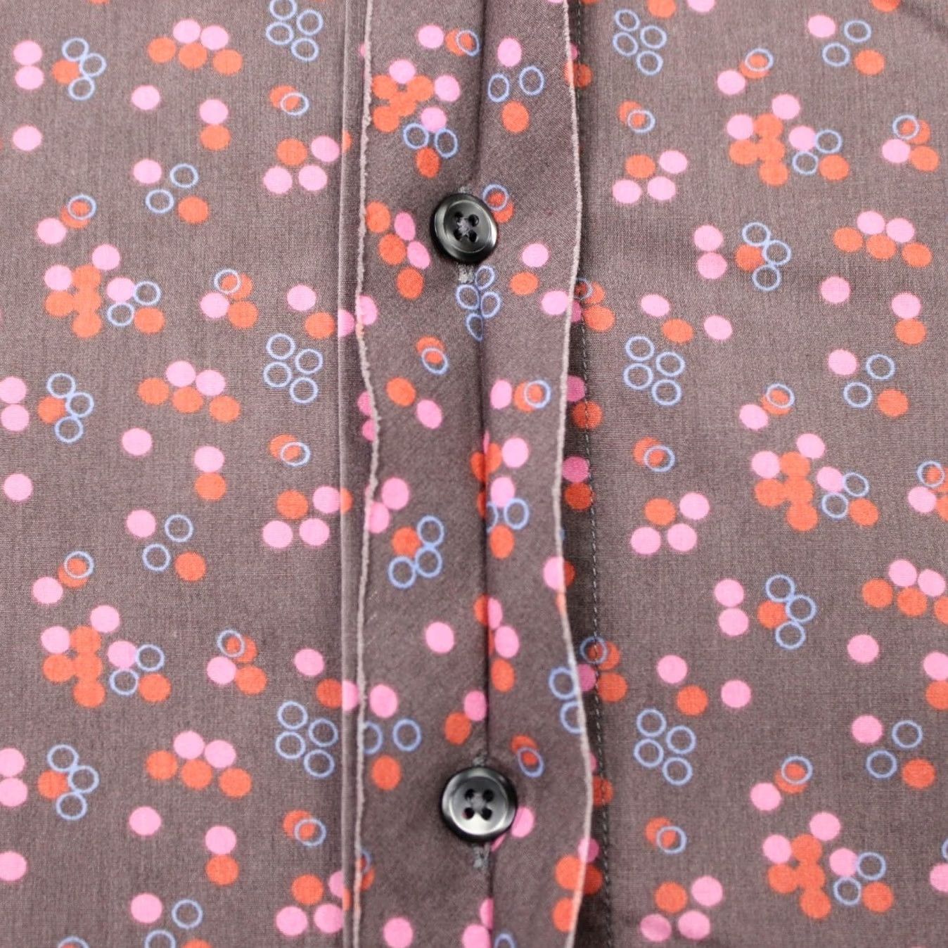 Hugo Boss HUGO BOSS Shirt Mens L Brown Pink Geometric Cotton Long Sleeve Size US L / EU 52-54 / 3 - 6 Thumbnail