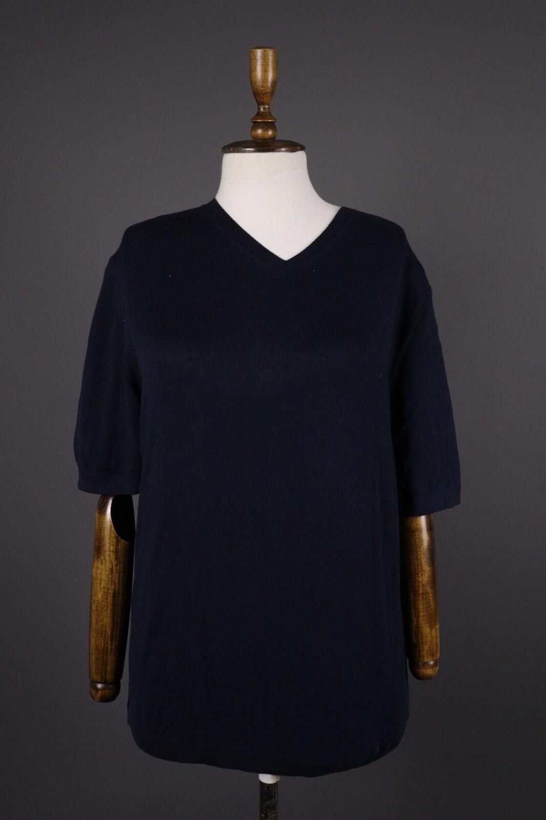 Designer Burberry London Blue Cotton Knit Short Sleeve Sweater Size M Size M / US 6-8 / IT 42-44 - 1 Thumbnail